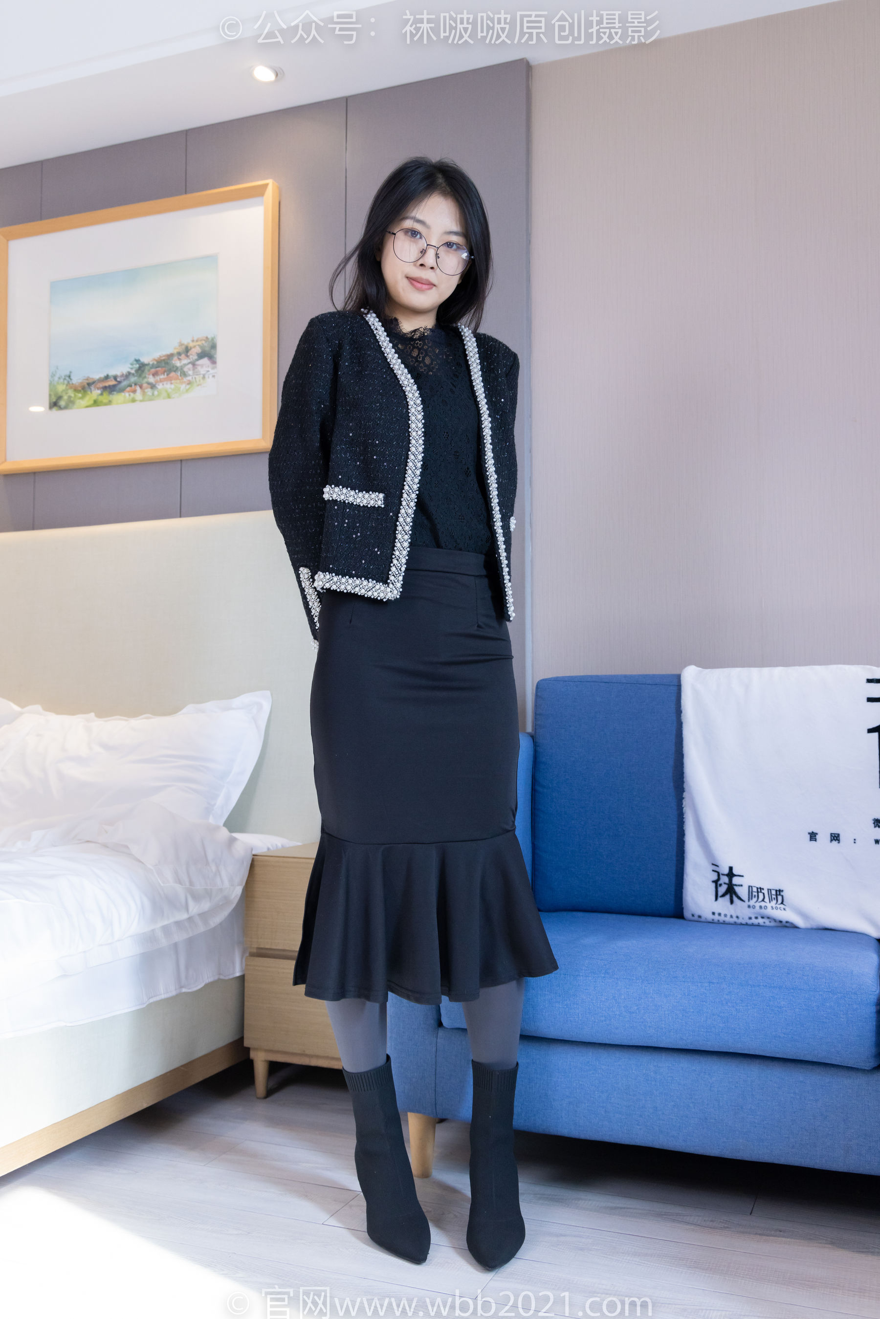 BoBoSocks袜啵啵 No.378 奶油 -短靴、运动鞋、厚黑丝、厚灰丝