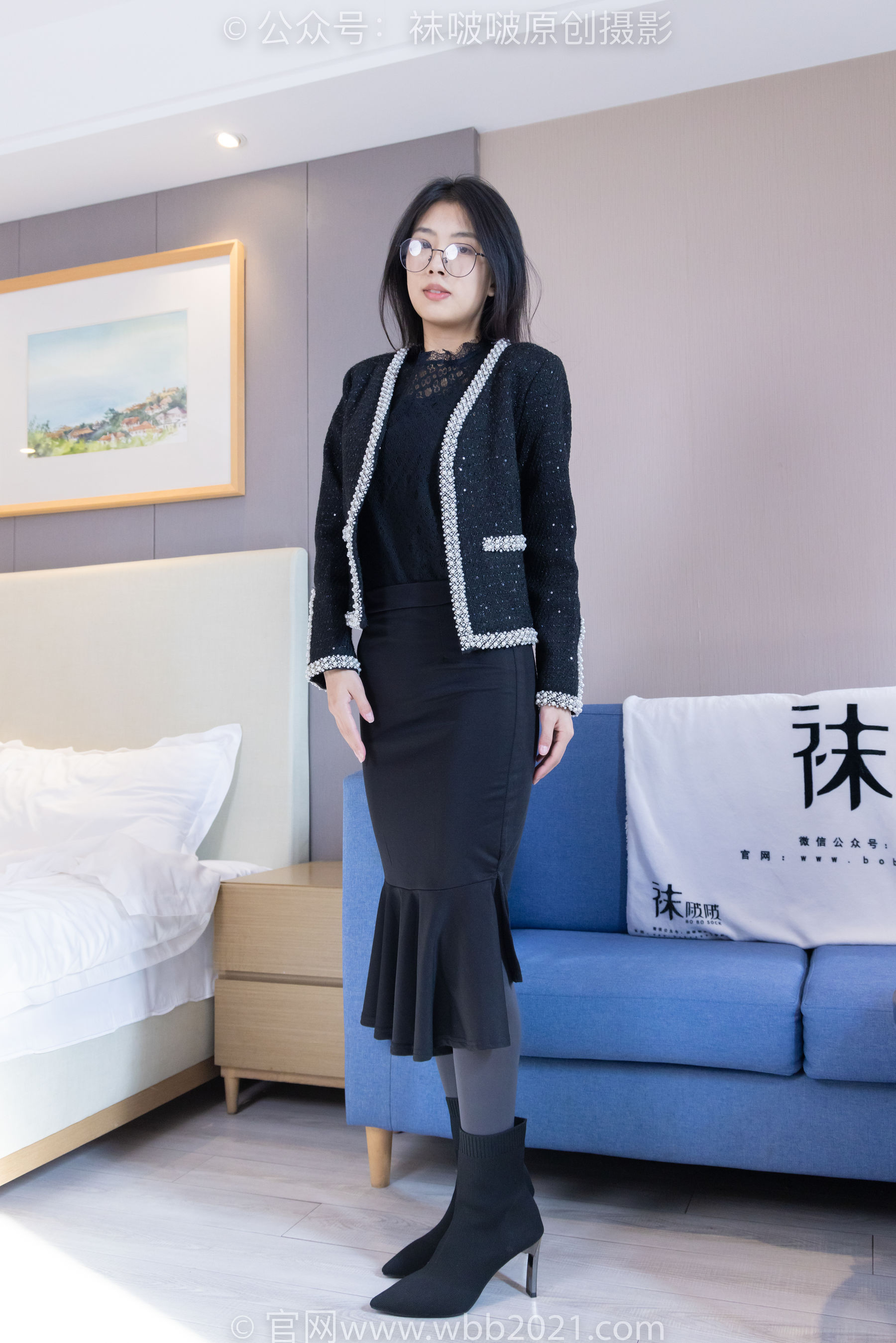 BoBoSocks袜啵啵 No.378 奶油 -短靴、运动鞋、厚黑丝、厚灰丝