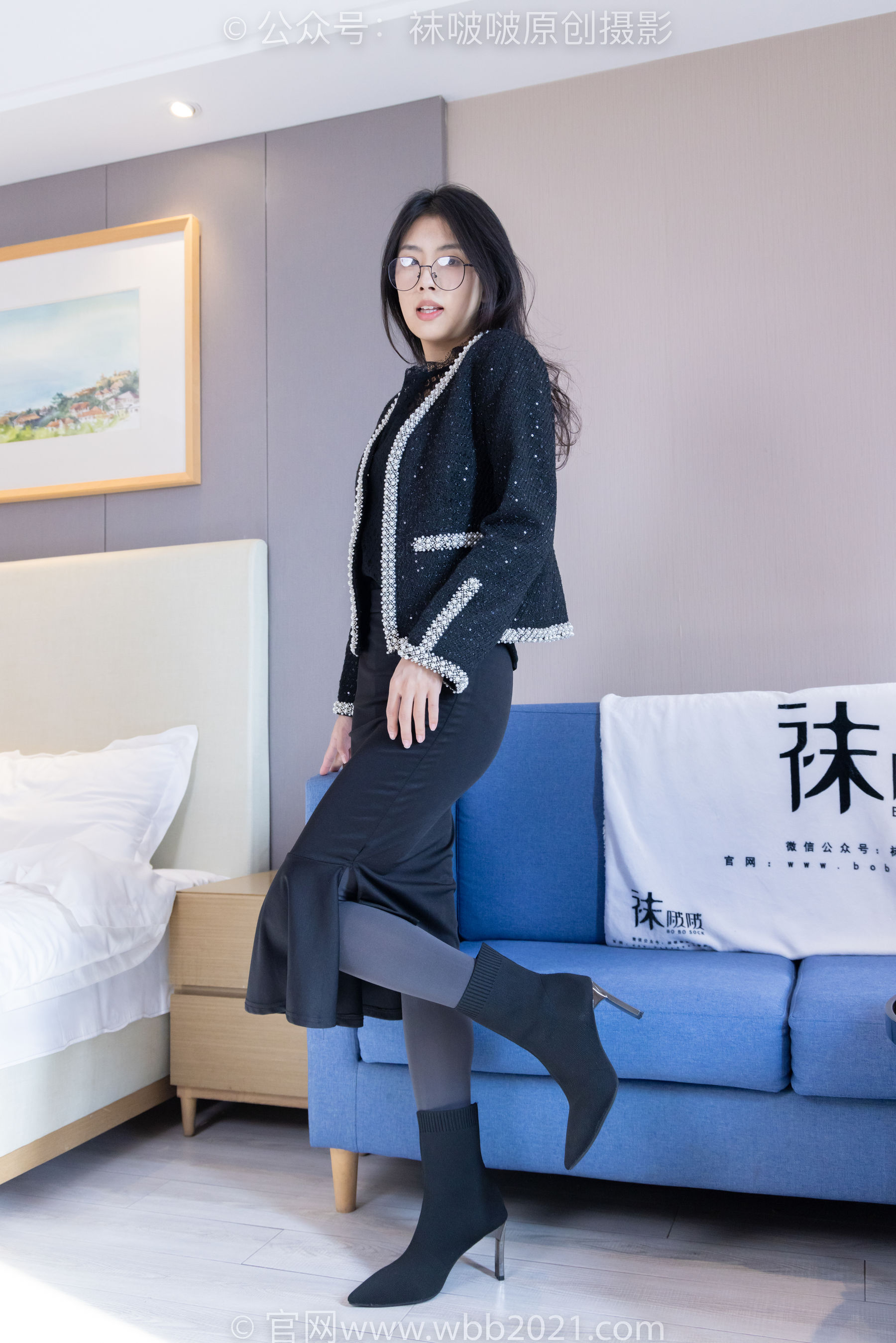 BoBoSocks袜啵啵 No.378 奶油 -短靴、运动鞋、厚黑丝、厚灰丝