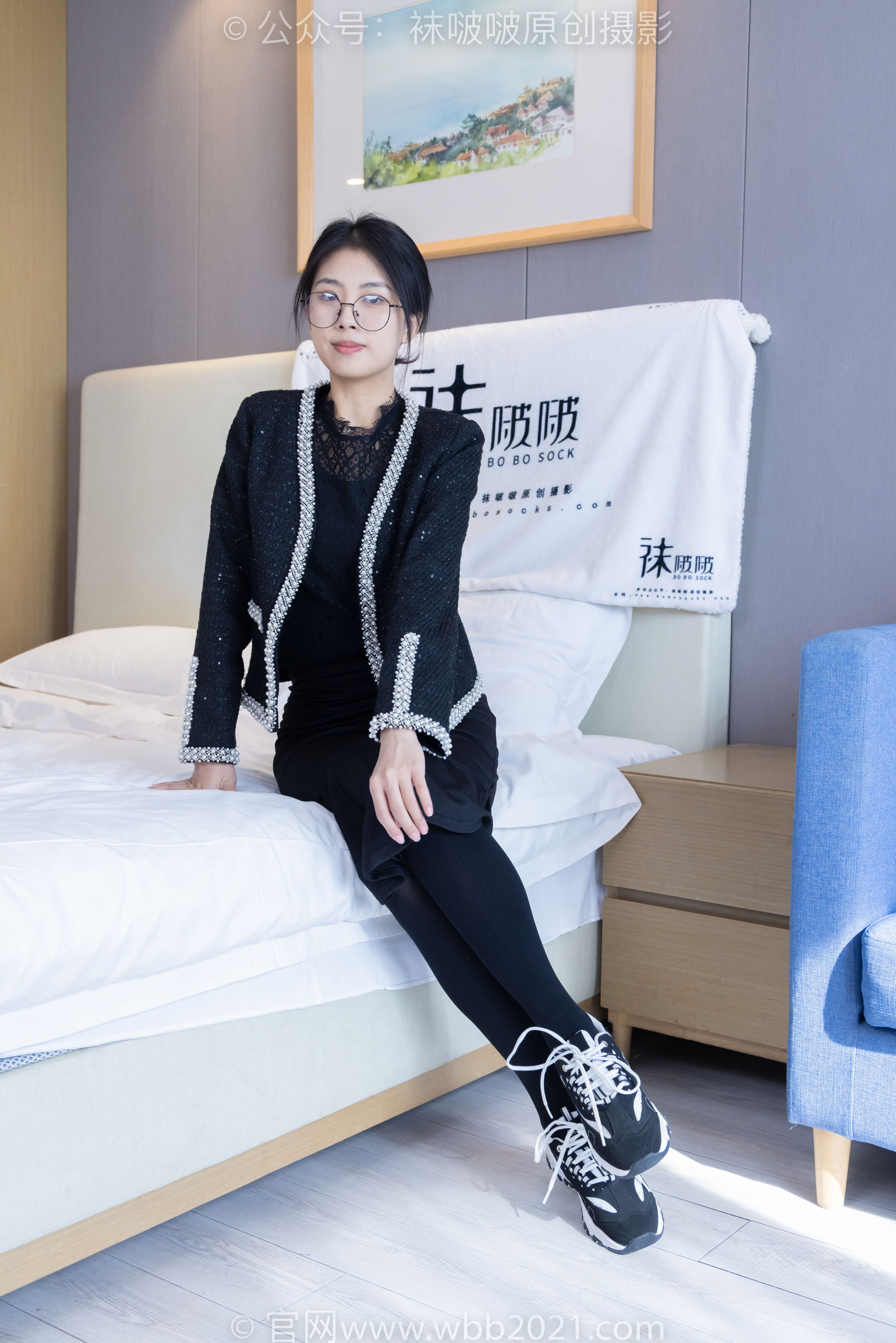 BoBoSocks袜啵啵 No.378 奶油 -短靴、运动鞋、厚黑丝、厚灰丝