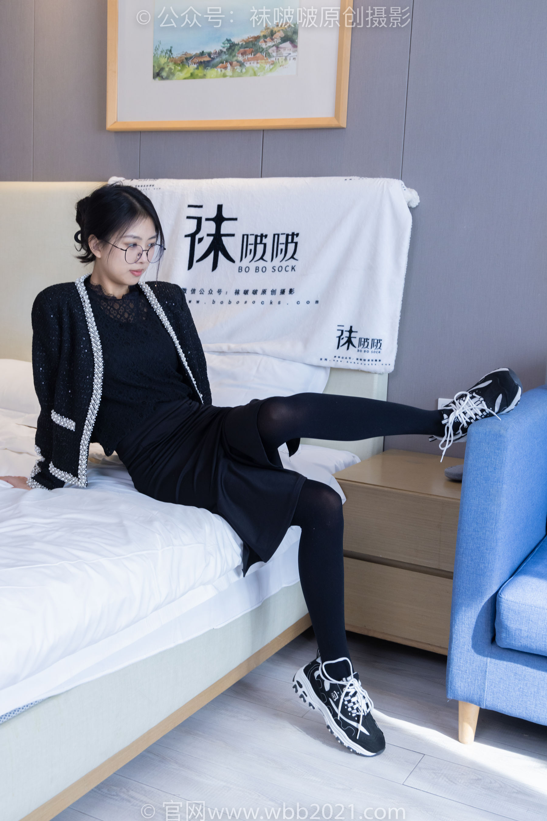 BoBoSocks袜啵啵 No.378 奶油 -短靴、运动鞋、厚黑丝、厚灰丝