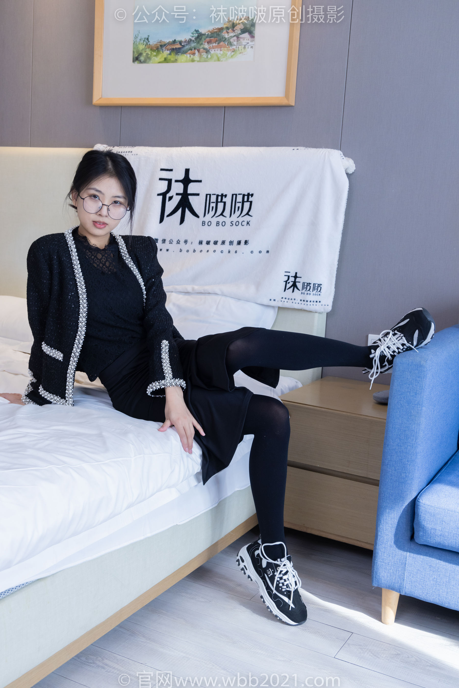 BoBoSocks袜啵啵 No.378 奶油 -短靴、运动鞋、厚黑丝、厚灰丝