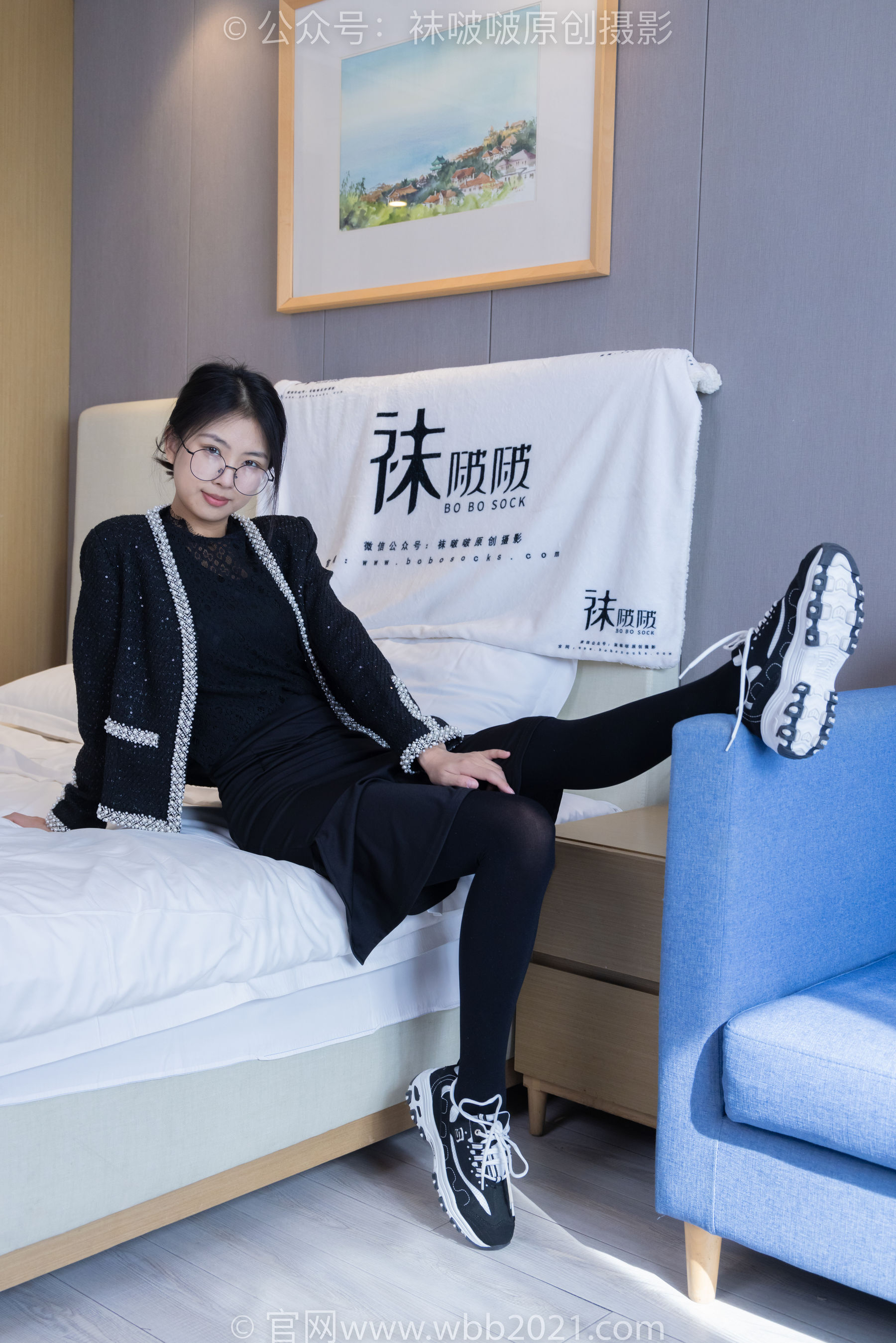 BoBoSocks袜啵啵 No.378 奶油 -短靴、运动鞋、厚黑丝、厚灰丝