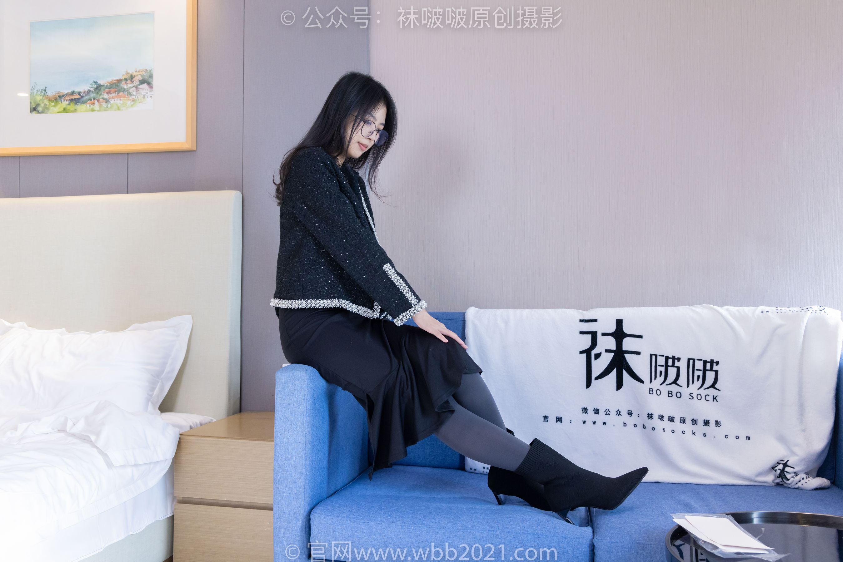 BoBoSocks袜啵啵 No.378 奶油 -短靴、运动鞋、厚黑丝、厚灰丝