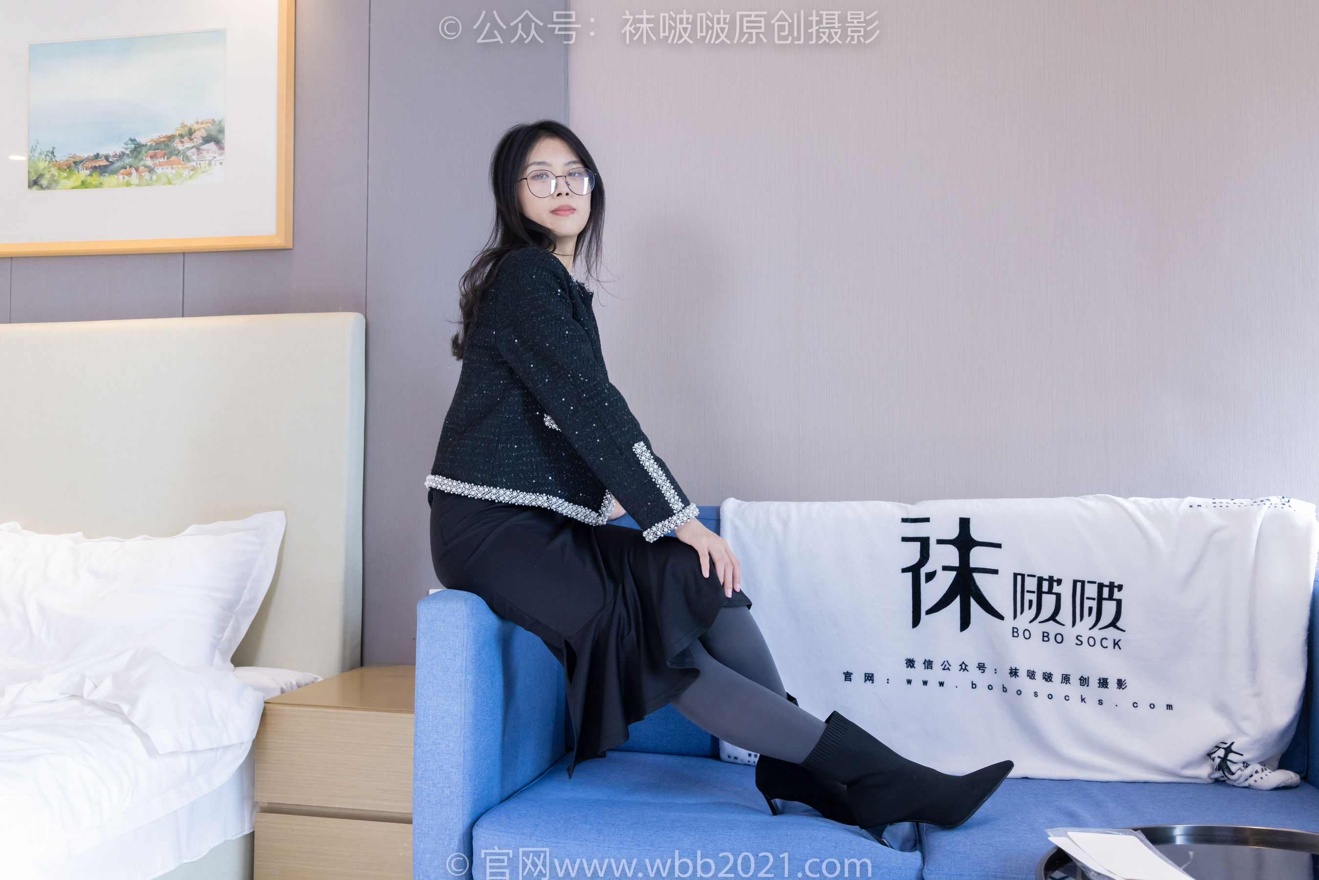 BoBoSocks袜啵啵 No.378 奶油 -短靴、运动鞋、厚黑丝、厚灰丝