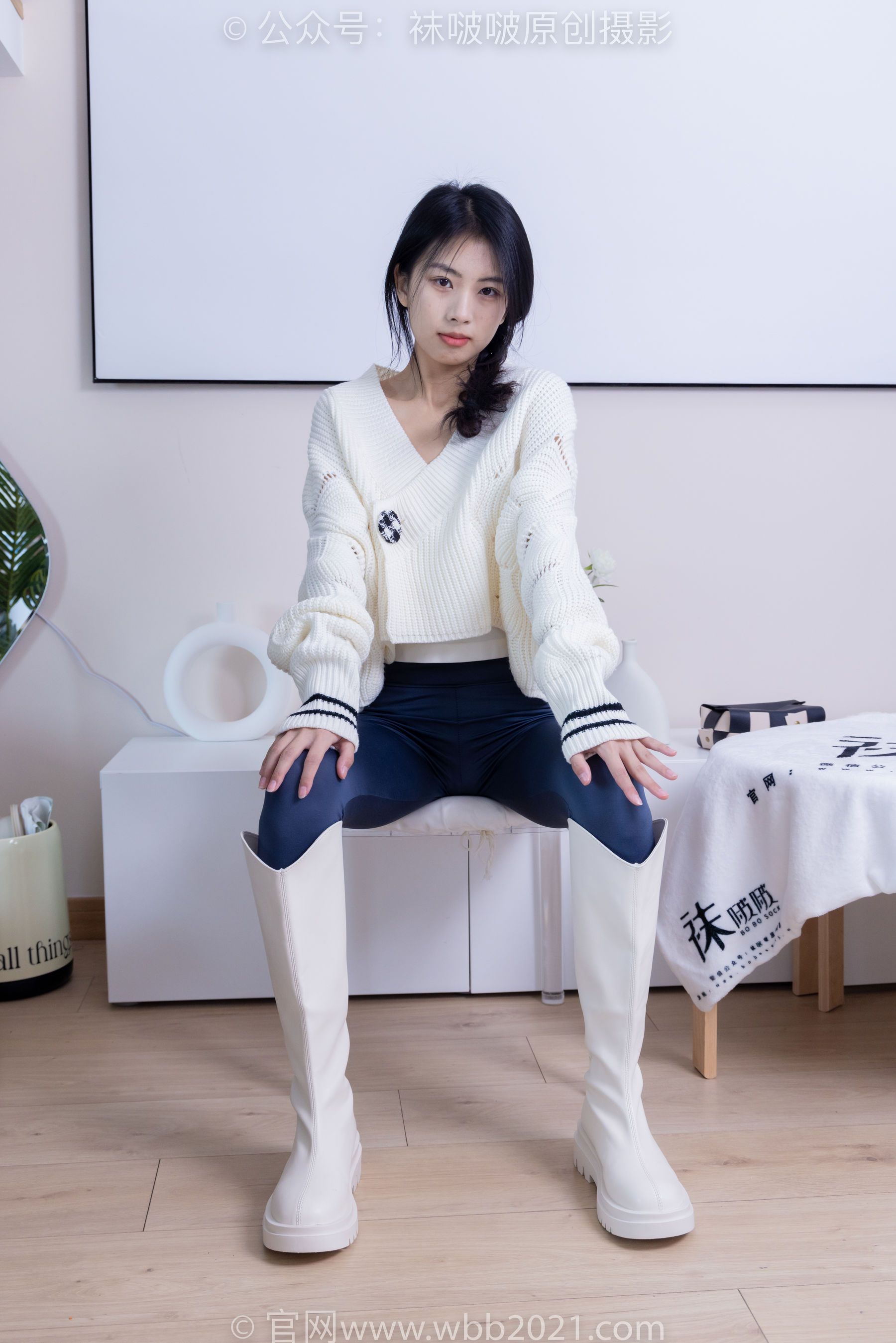 BoBoSocks袜啵啵 No.389 奶油 -长靴、高跟凉鞋、黑丝、瑜伽裤裤里丝