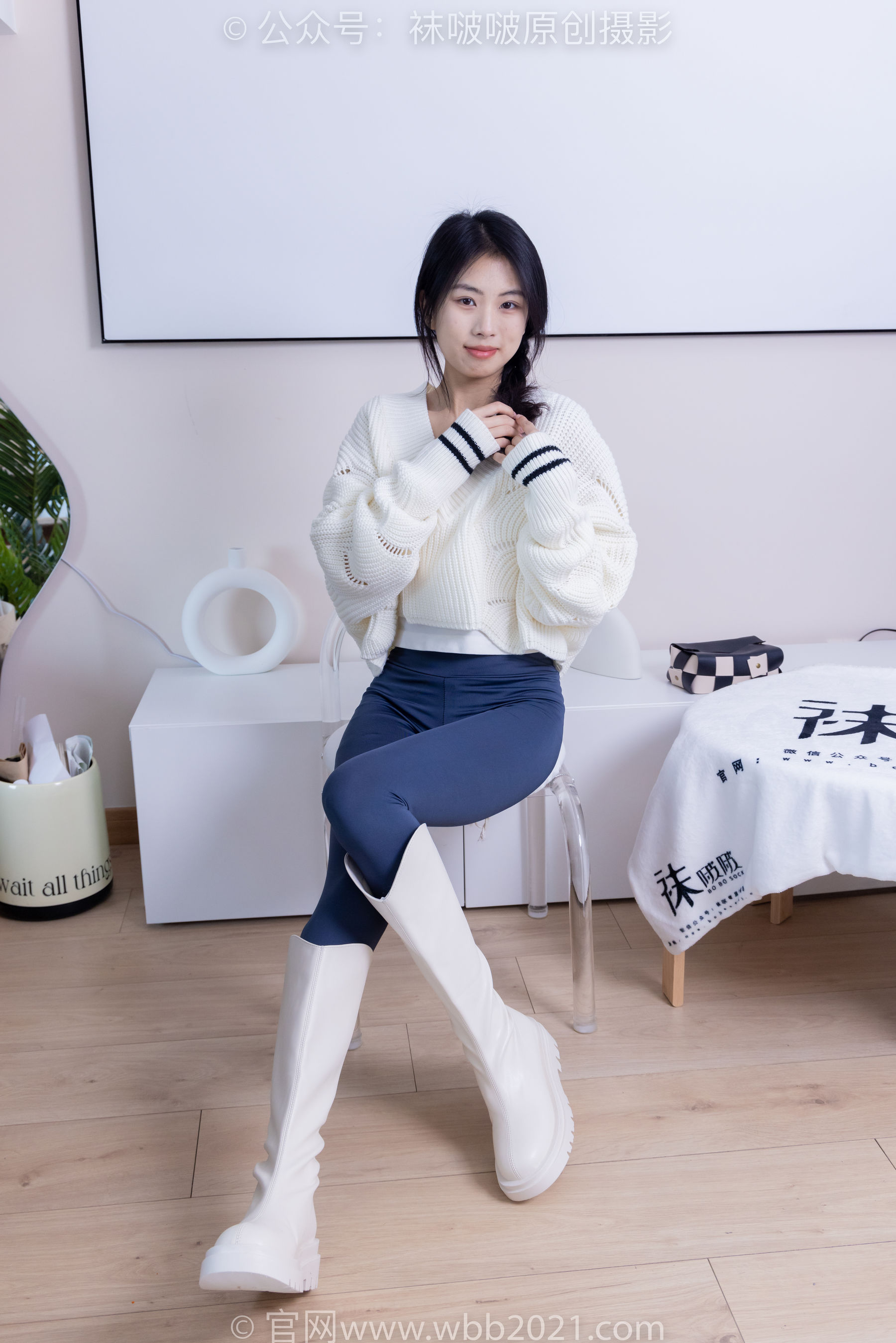 BoBoSocks袜啵啵 No.389 奶油 -长靴、高跟凉鞋、黑丝、瑜伽裤裤里丝