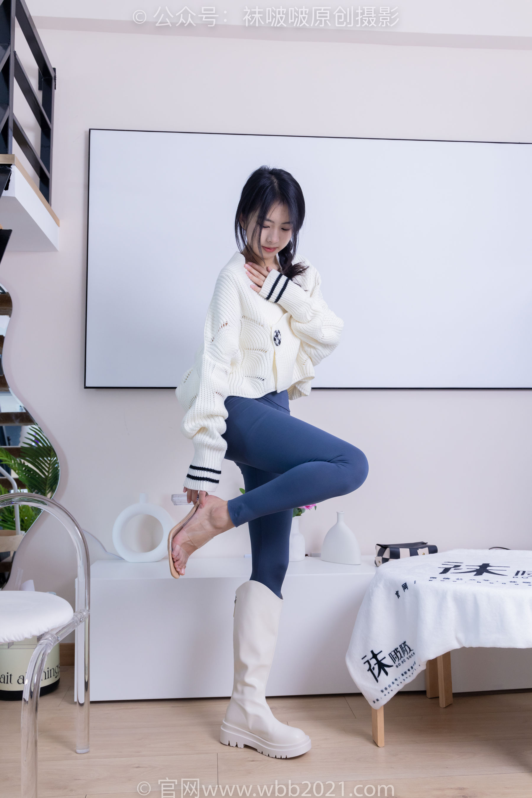 BoBoSocks袜啵啵 No.389 奶油 -长靴、高跟凉鞋、黑丝、瑜伽裤裤里丝