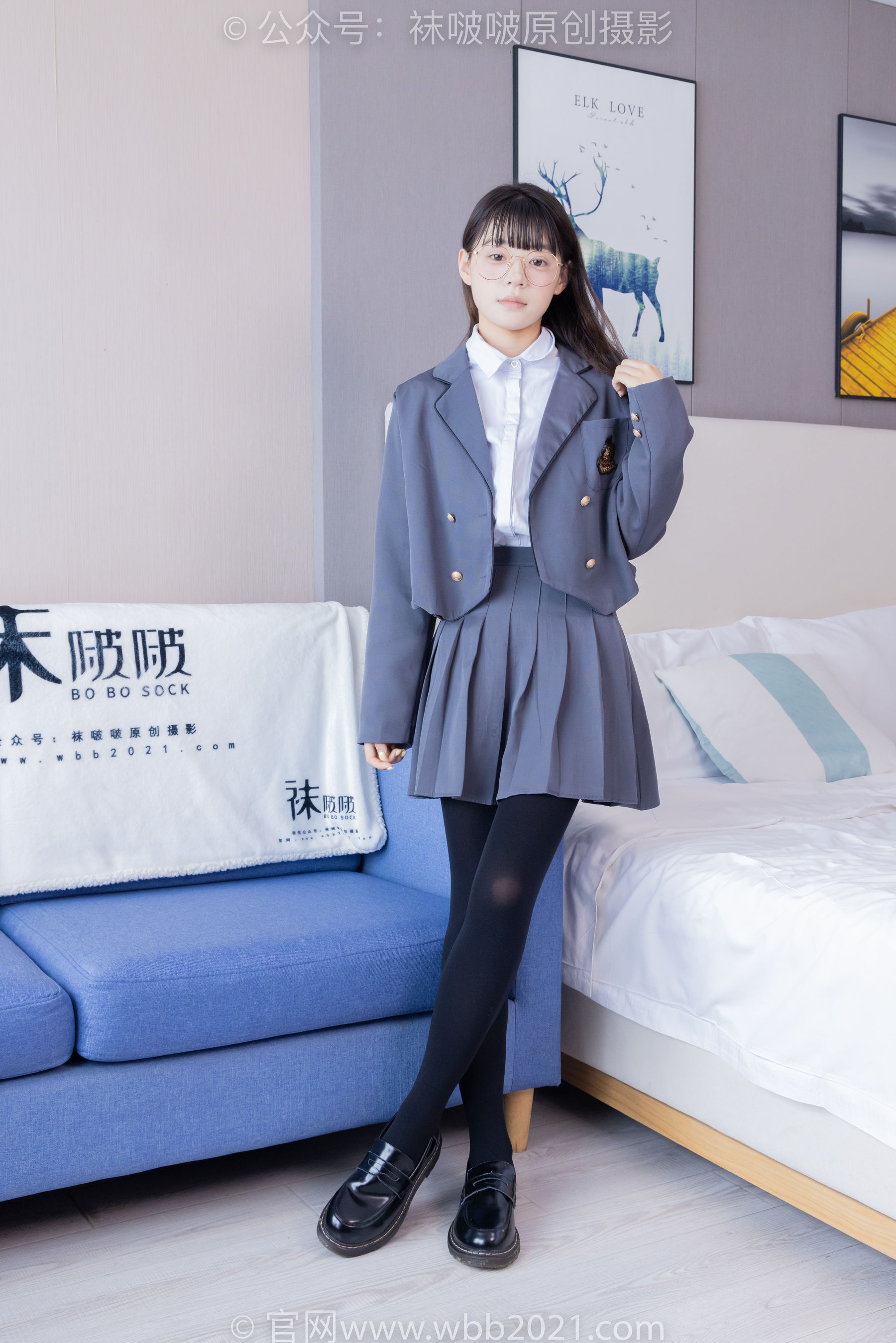 BoBoSocks袜啵啵 No.402 糯米 -皮鞋、厚黑丝、学院jk