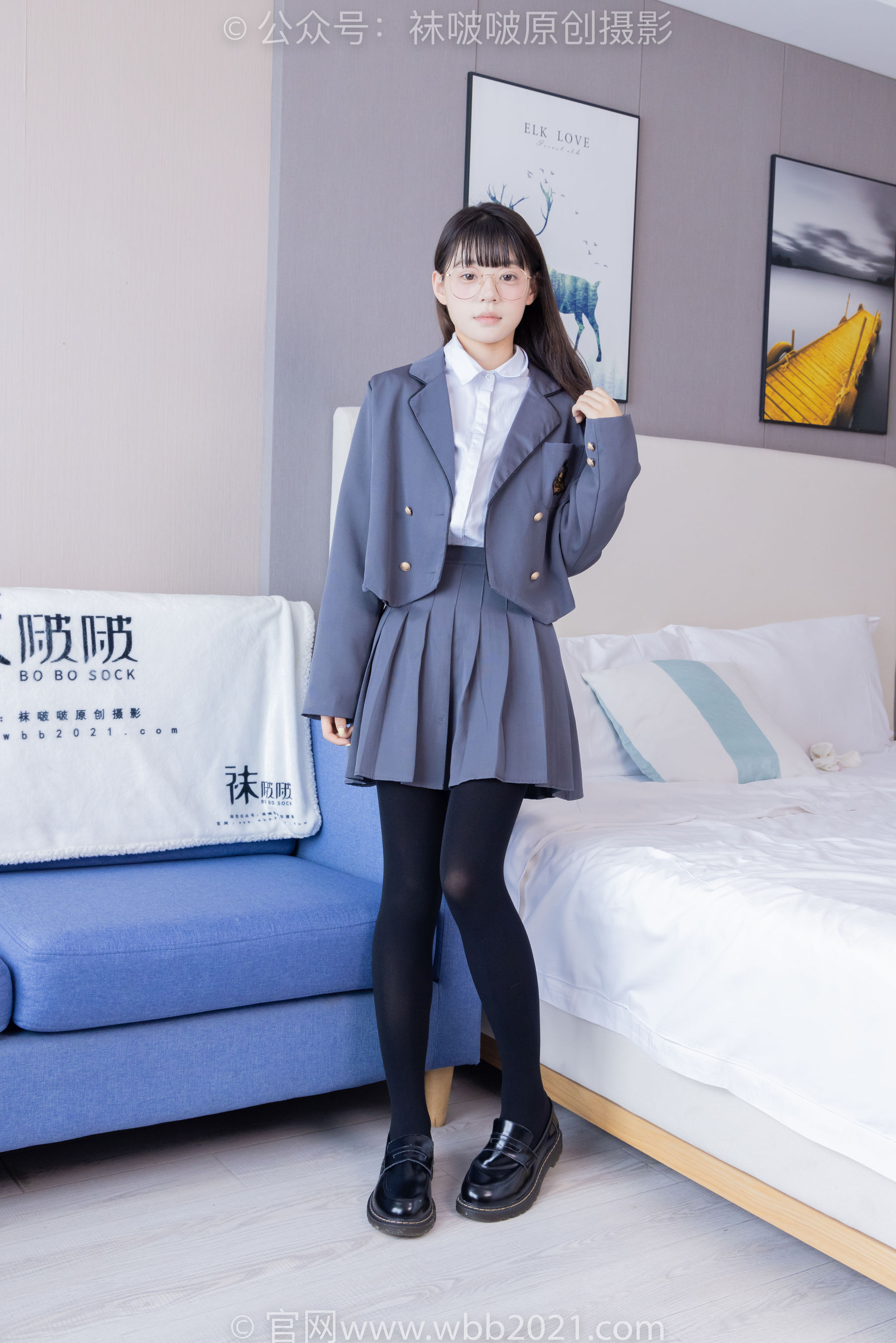 BoBoSocks袜啵啵 No.402 糯米 -皮鞋、厚黑丝、学院jk