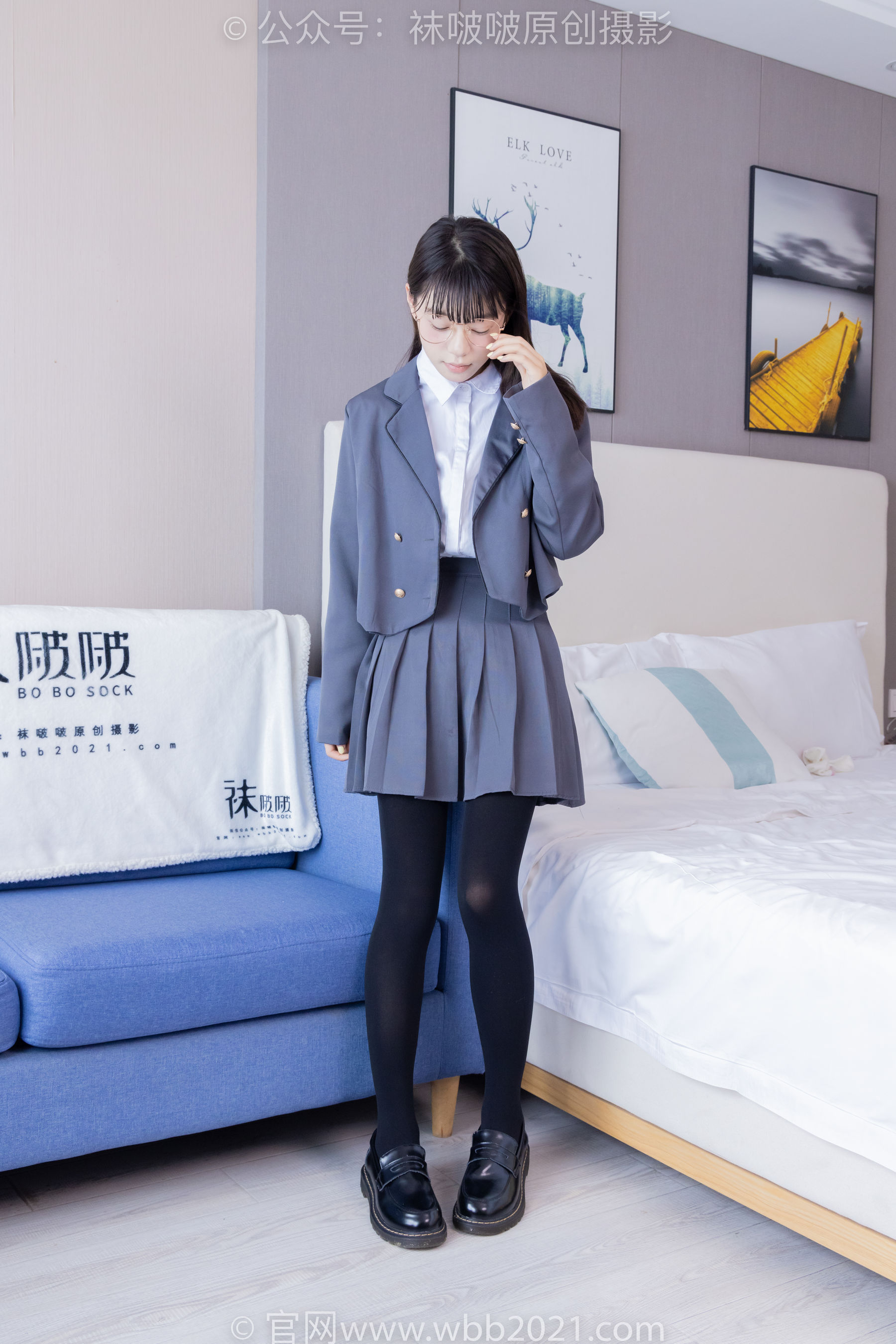 BoBoSocks袜啵啵 No.402 糯米 -皮鞋、厚黑丝、学院jk