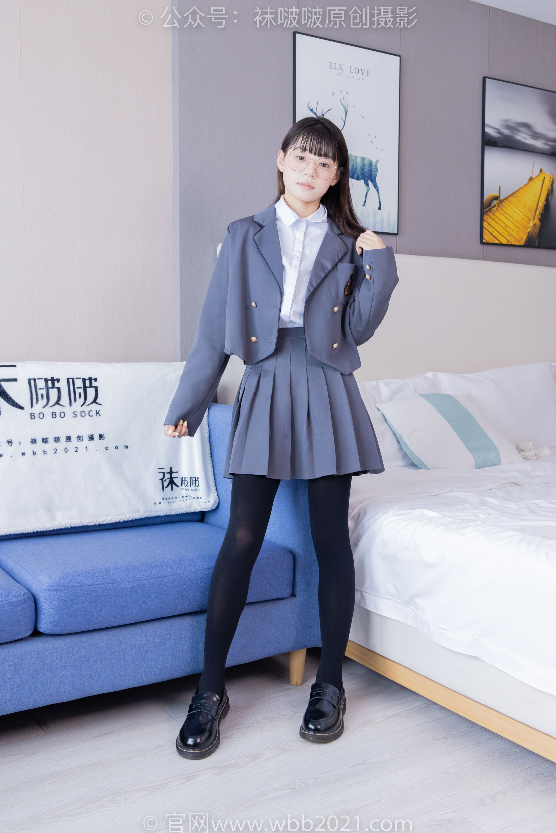 BoBoSocks袜啵啵 No.402 糯米 -皮鞋、厚黑丝、学院jk