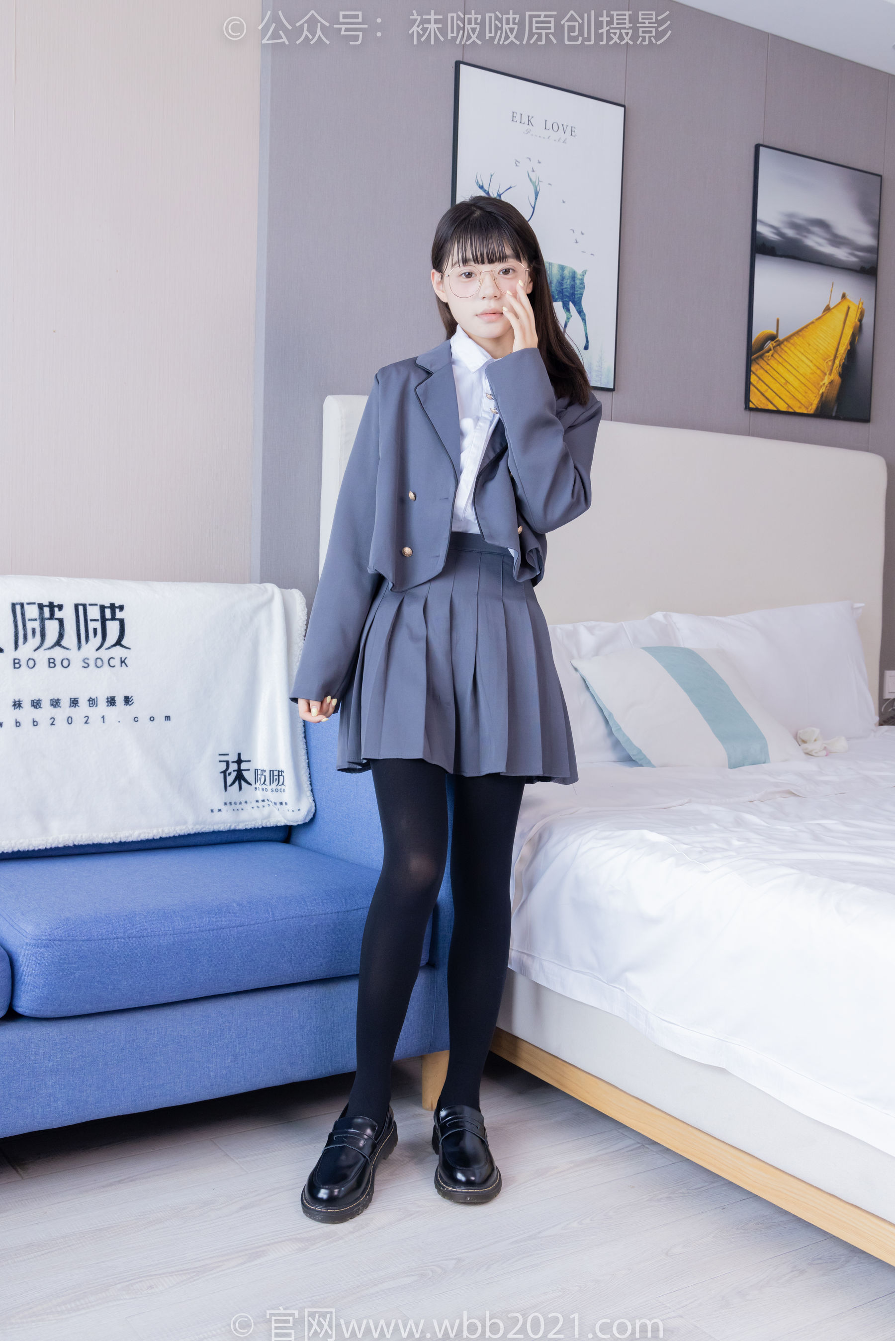 BoBoSocks袜啵啵 No.402 糯米 -皮鞋、厚黑丝、学院jk