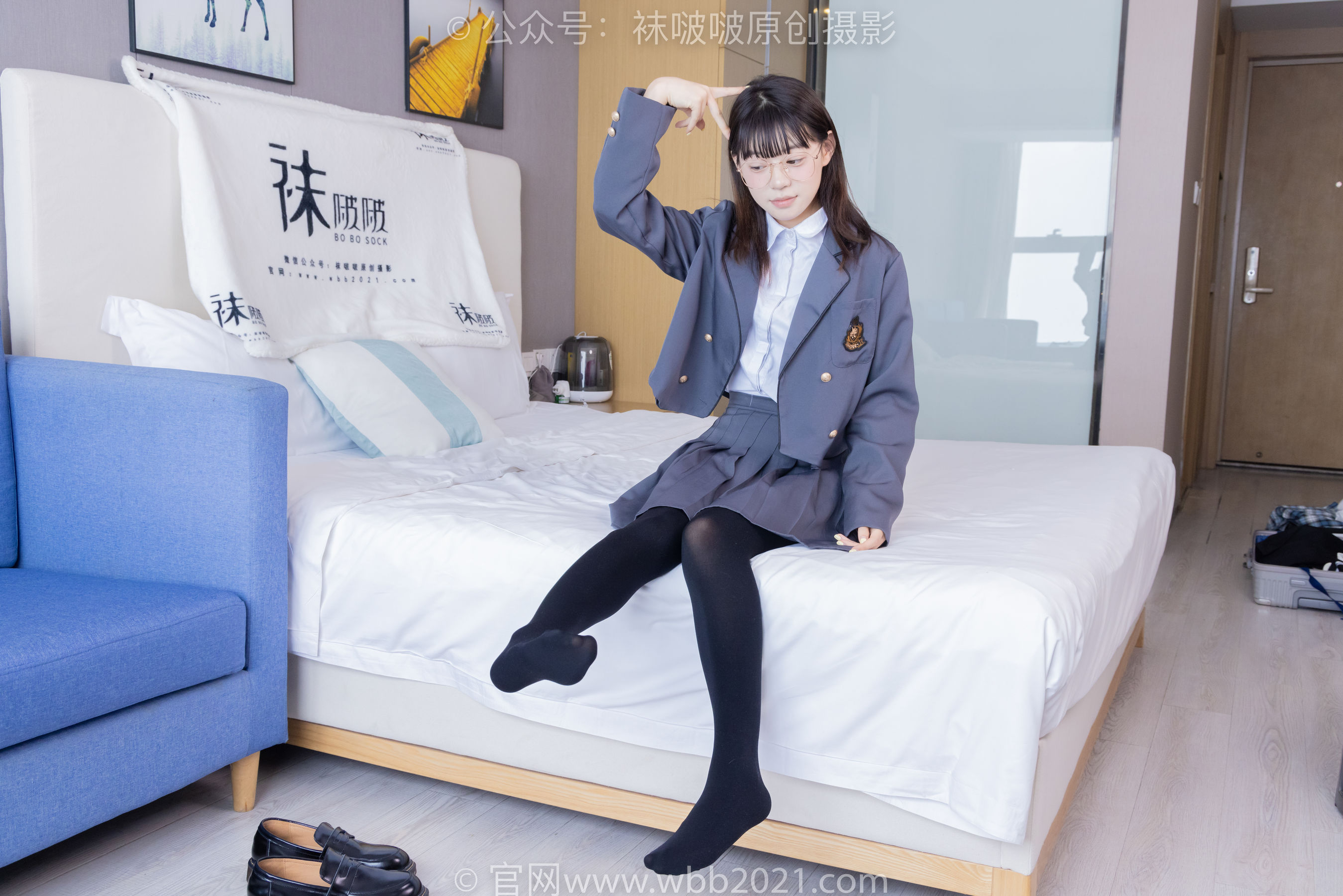 BoBoSocks袜啵啵 No.402 糯米 -皮鞋、厚黑丝、学院jk