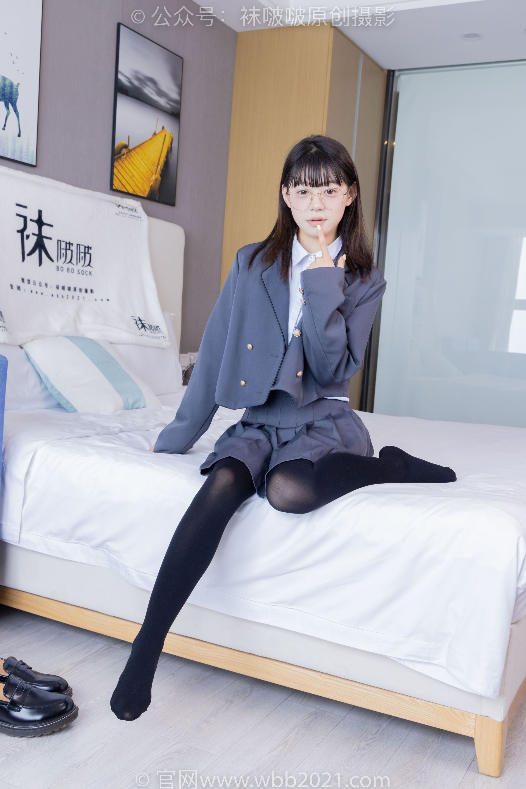 BoBoSocks袜啵啵 No.402 糯米 -皮鞋、厚黑丝、学院jk