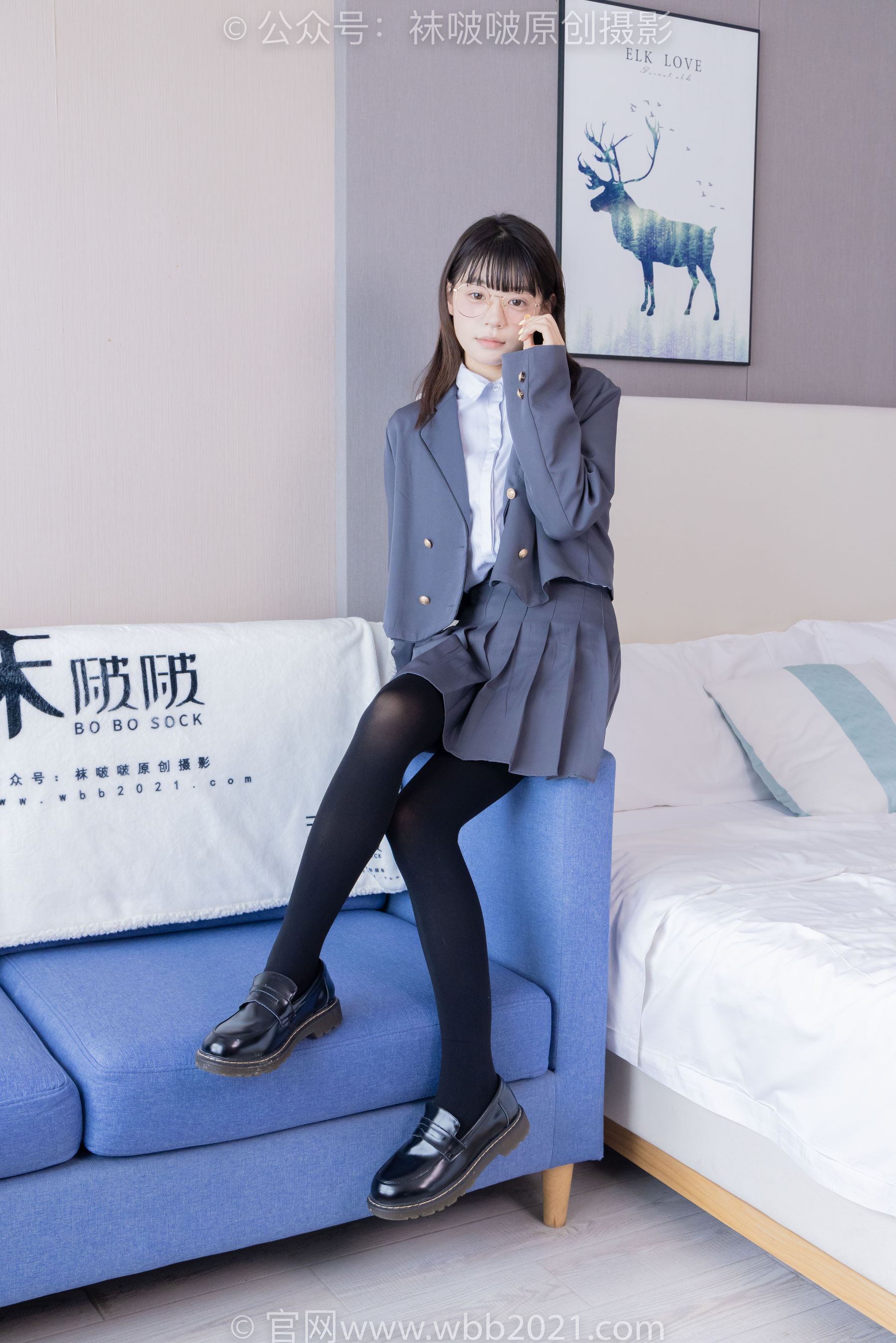 BoBoSocks袜啵啵 No.402 糯米 -皮鞋、厚黑丝、学院jk