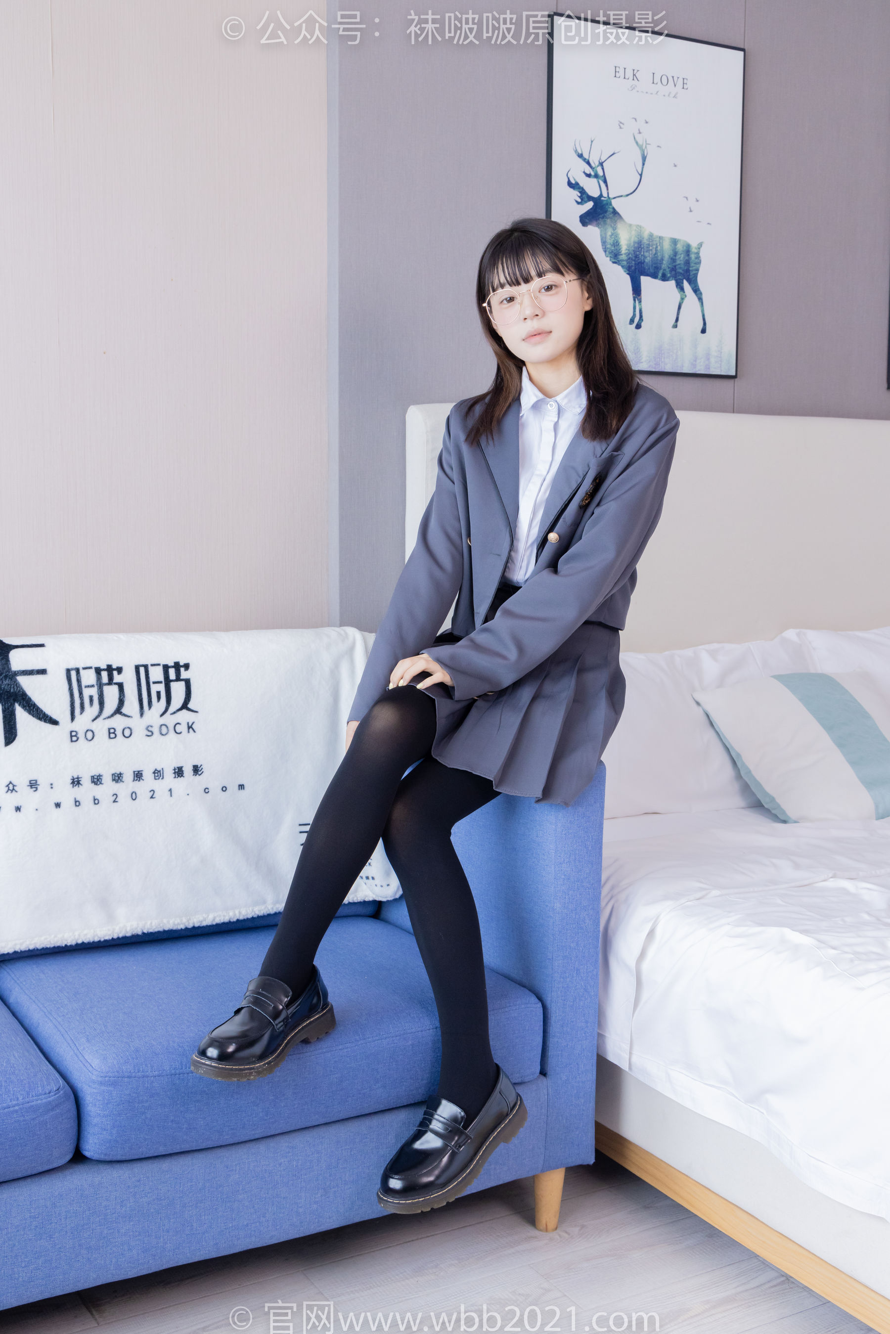 BoBoSocks袜啵啵 No.402 糯米 -皮鞋、厚黑丝、学院jk