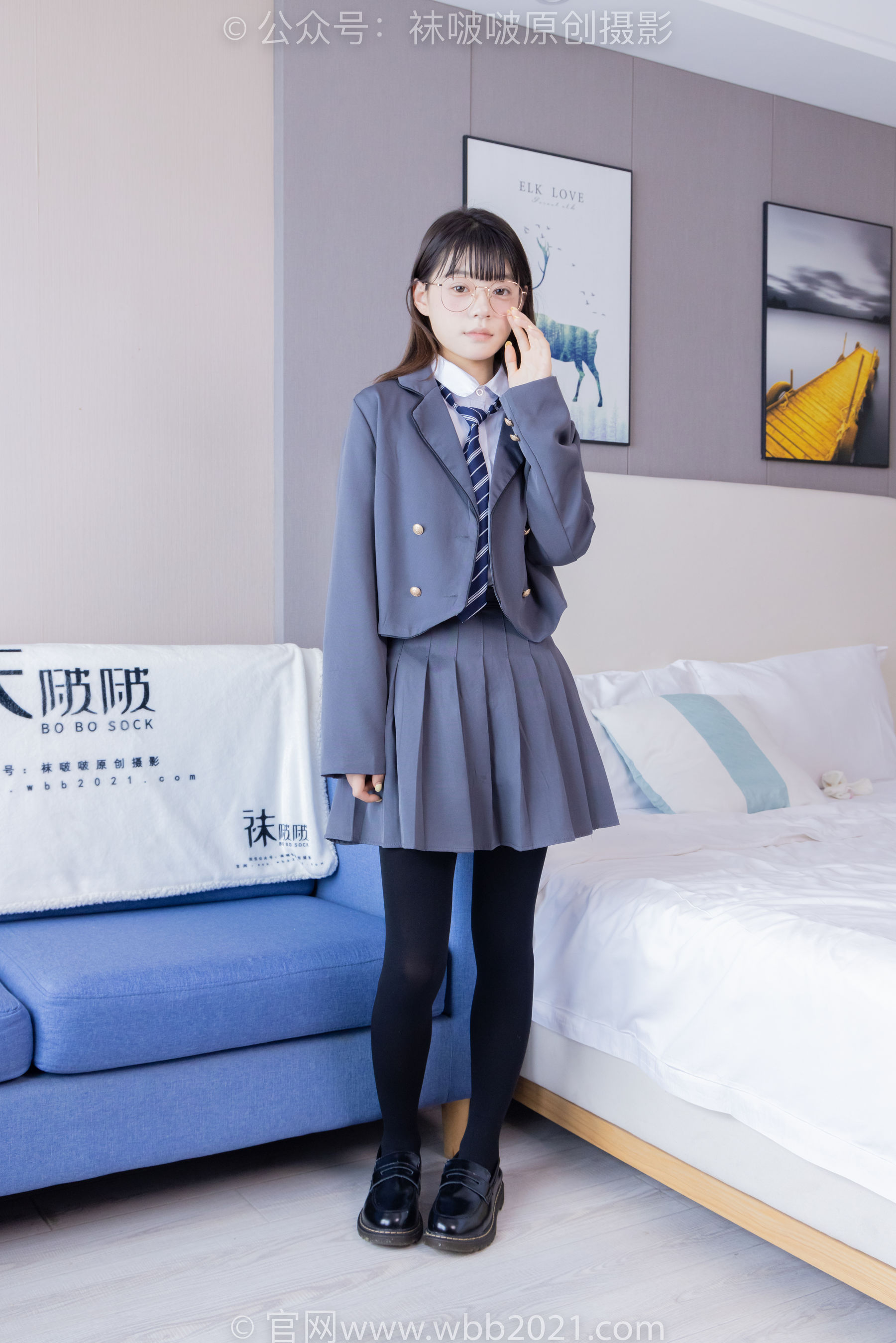 BoBoSocks袜啵啵 No.402 糯米 -皮鞋、厚黑丝、学院jk