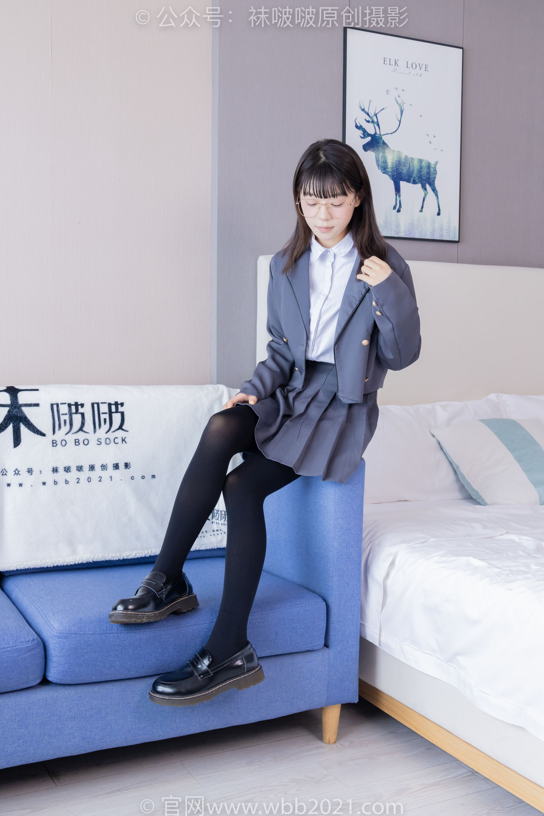 BoBoSocks袜啵啵 No.402 糯米 -皮鞋、厚黑丝、学院jk