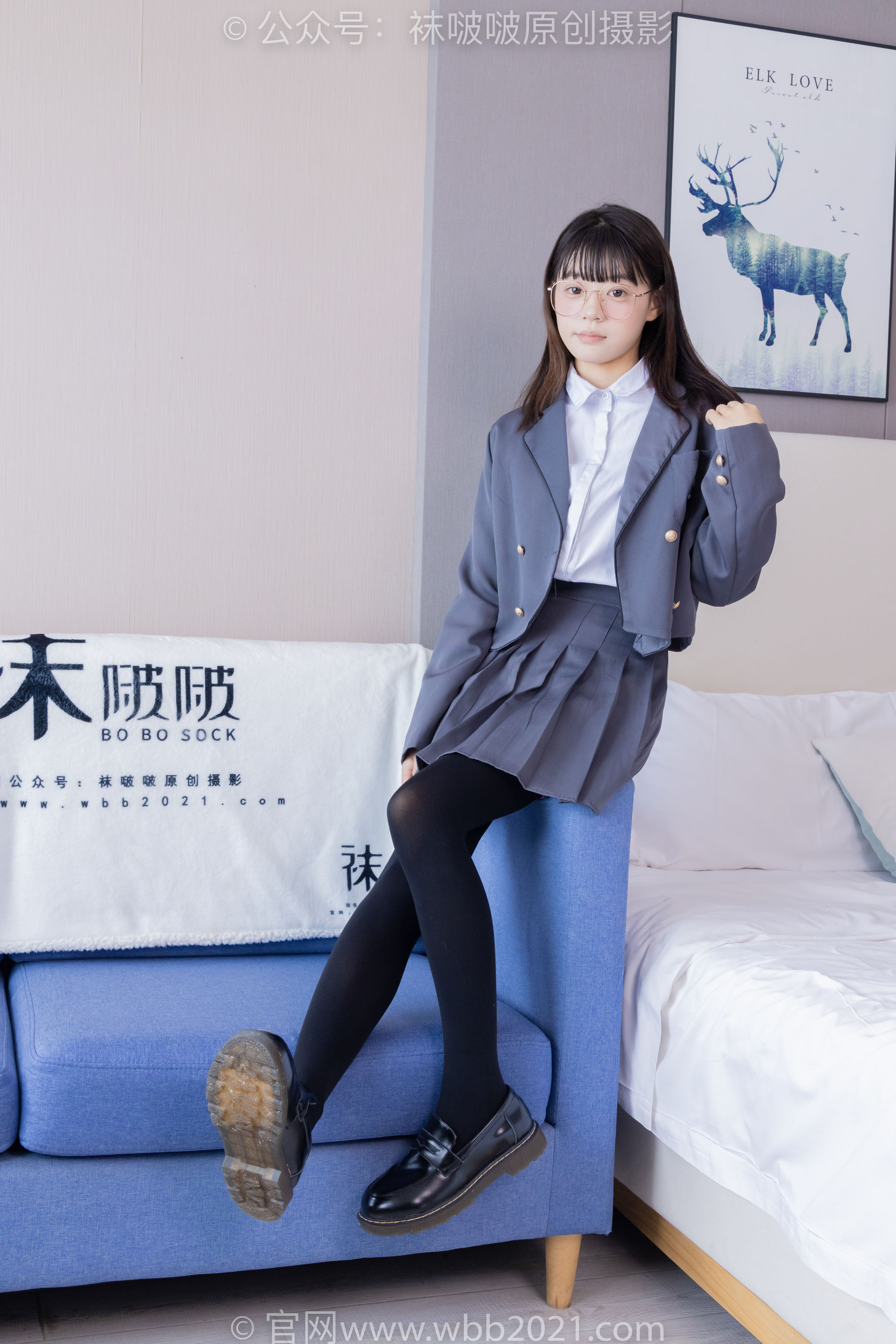 BoBoSocks袜啵啵 No.402 糯米 -皮鞋、厚黑丝、学院jk
