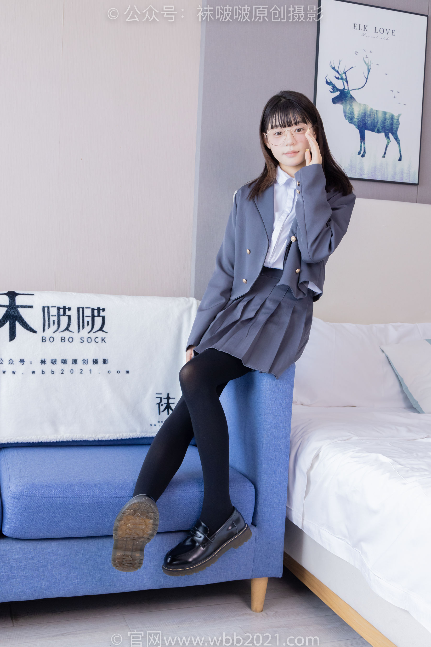 BoBoSocks袜啵啵 No.402 糯米 -皮鞋、厚黑丝、学院jk