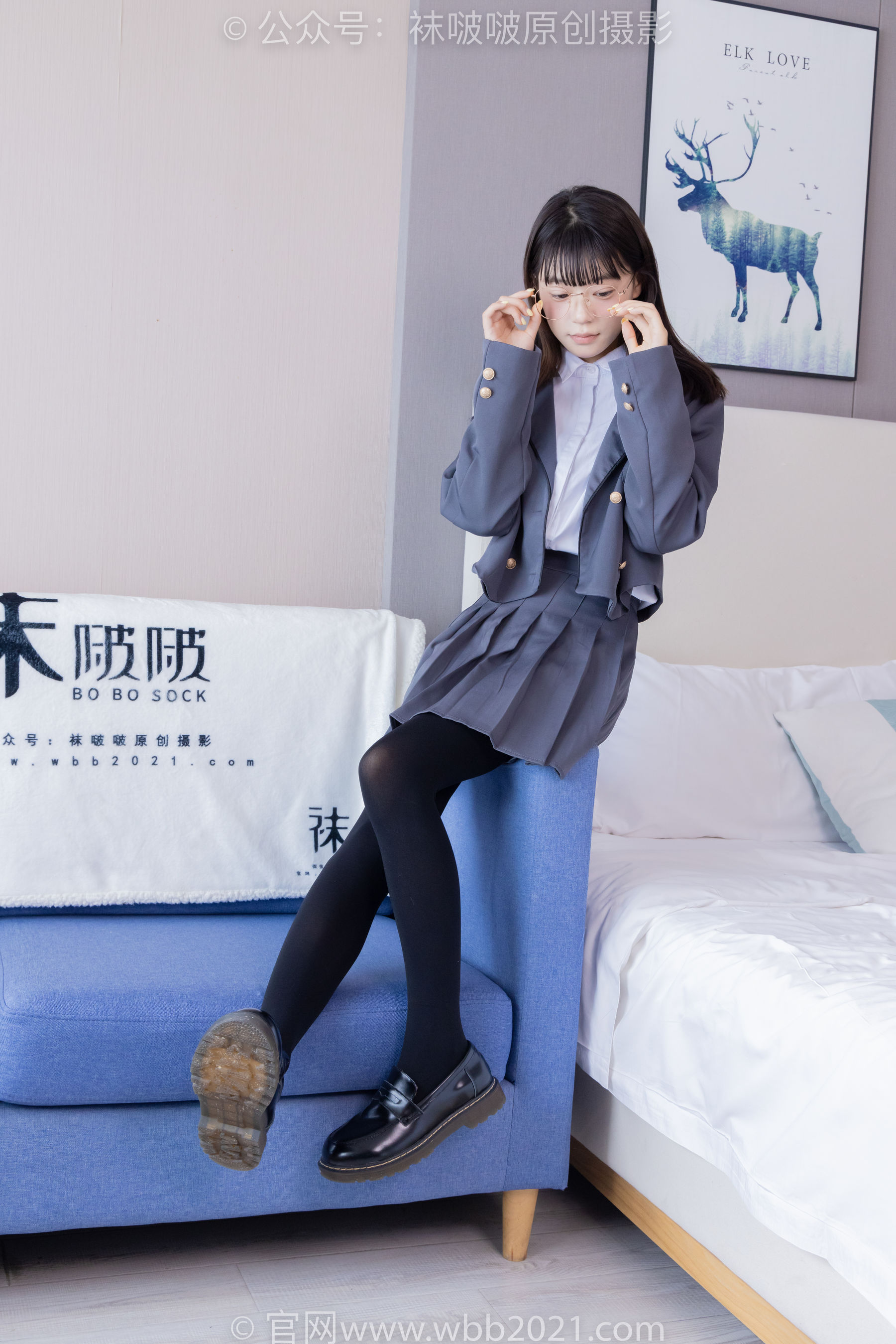 BoBoSocks袜啵啵 No.402 糯米 -皮鞋、厚黑丝、学院jk
