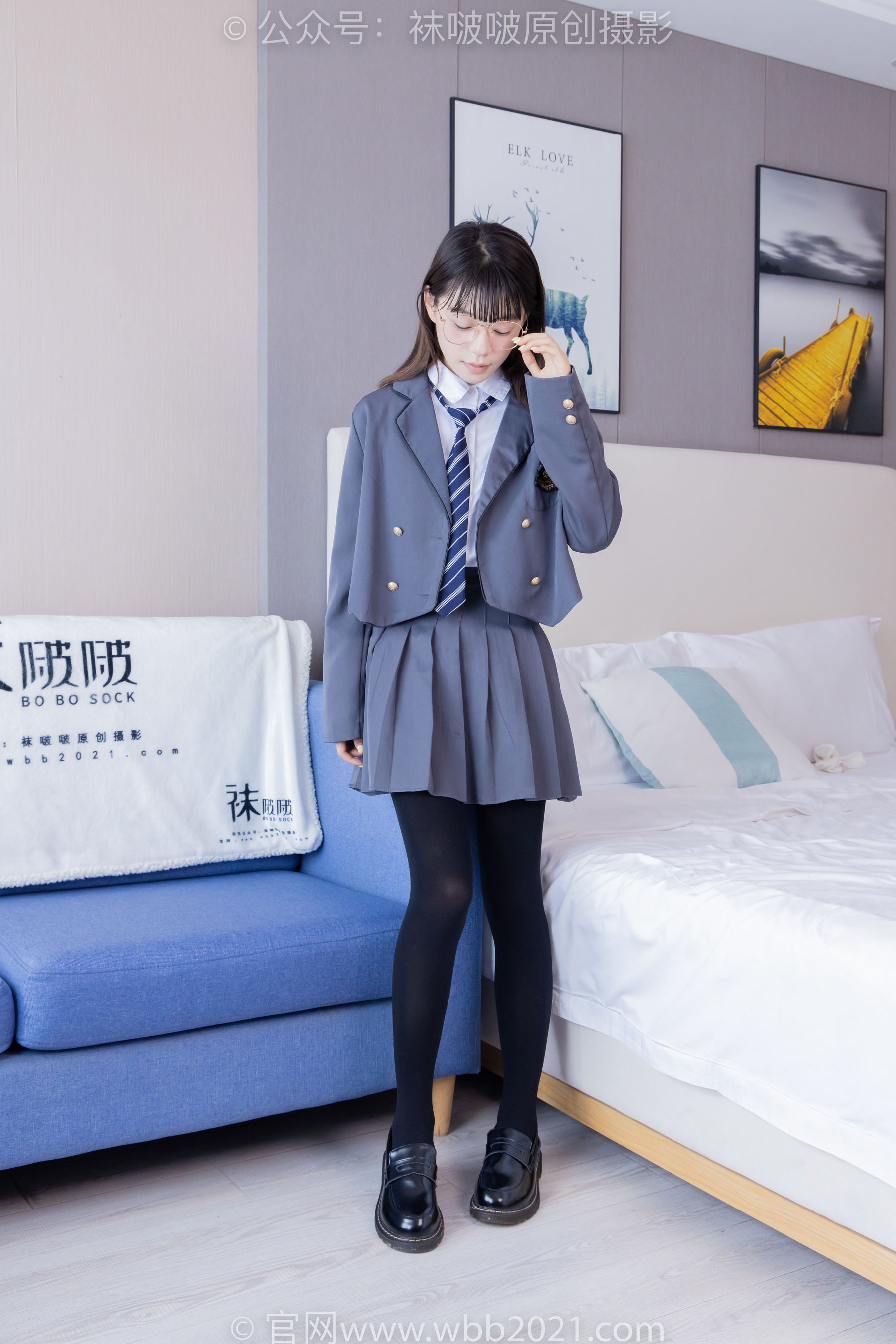 BoBoSocks袜啵啵 No.402 糯米 -皮鞋、厚黑丝、学院jk