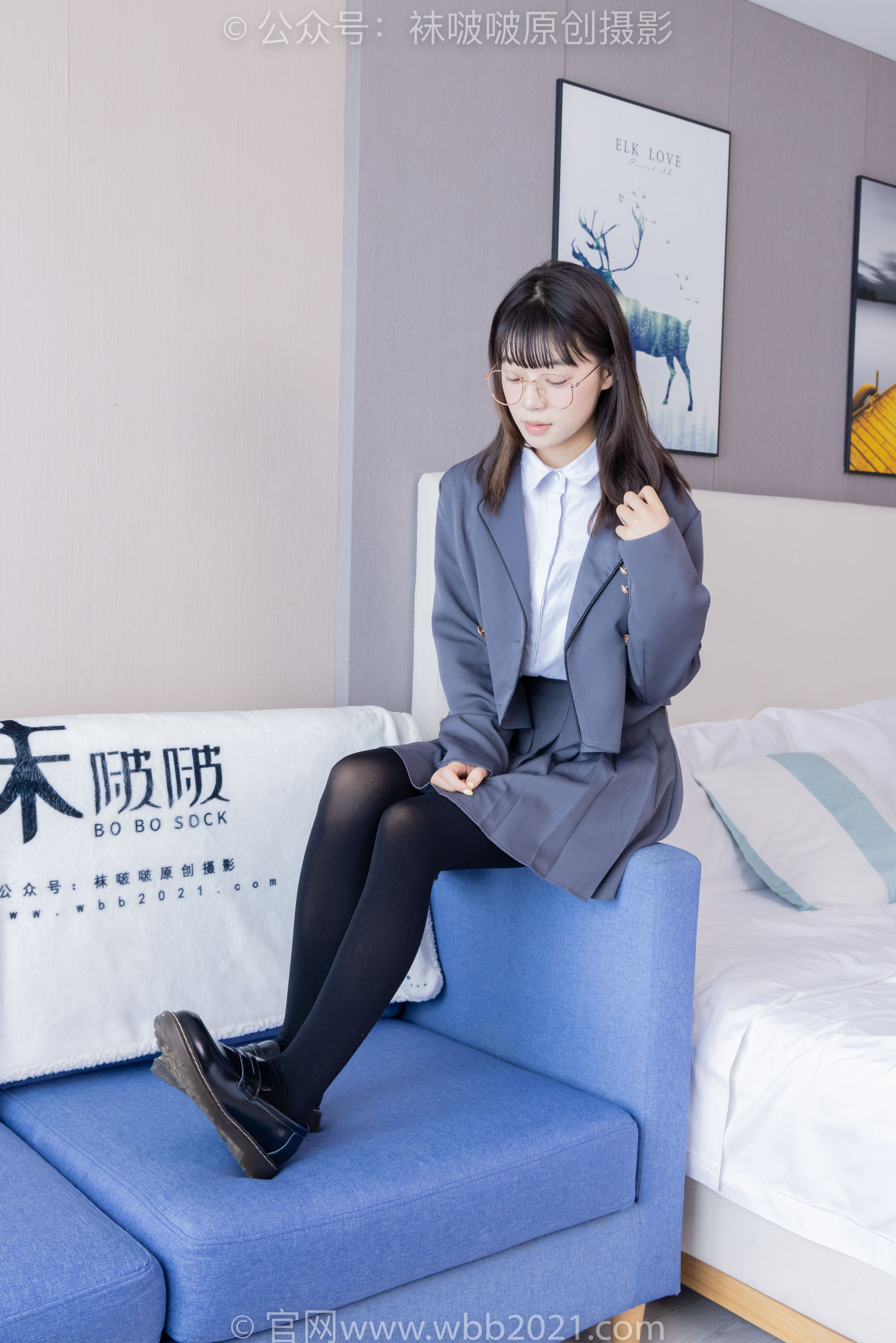 BoBoSocks袜啵啵 No.402 糯米 -皮鞋、厚黑丝、学院jk