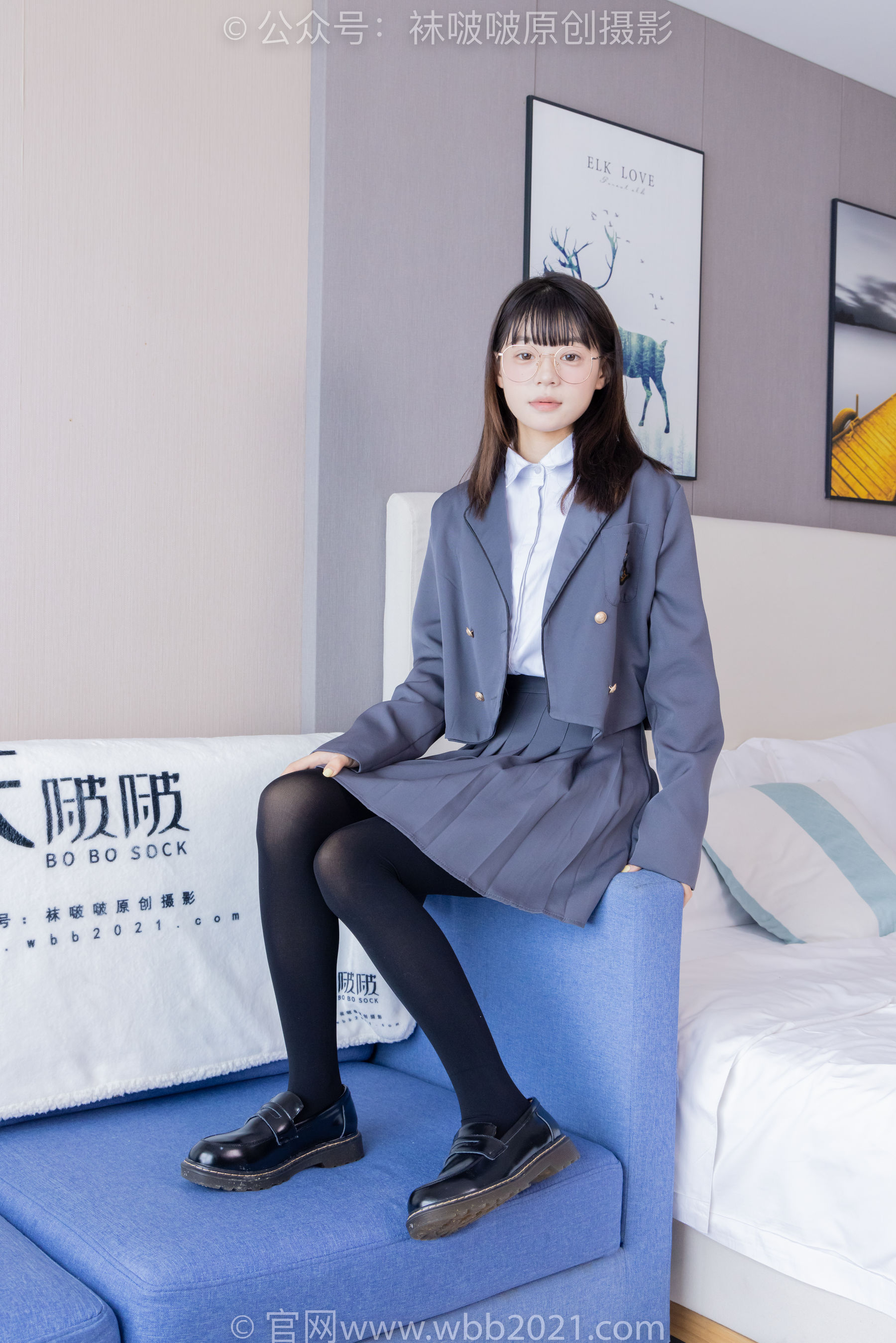 BoBoSocks袜啵啵 No.402 糯米 -皮鞋、厚黑丝、学院jk