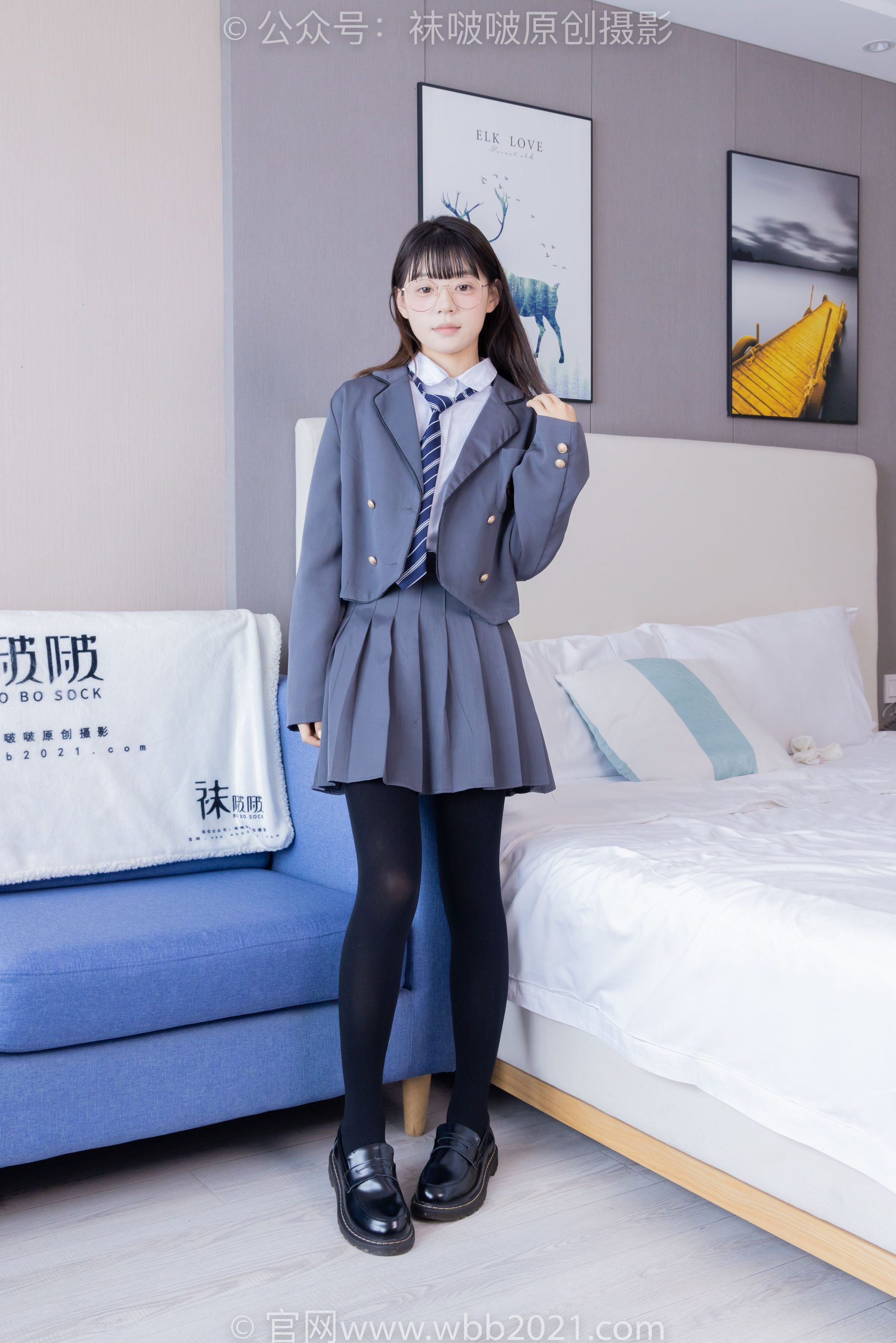 BoBoSocks袜啵啵 No.402 糯米 -皮鞋、厚黑丝、学院jk