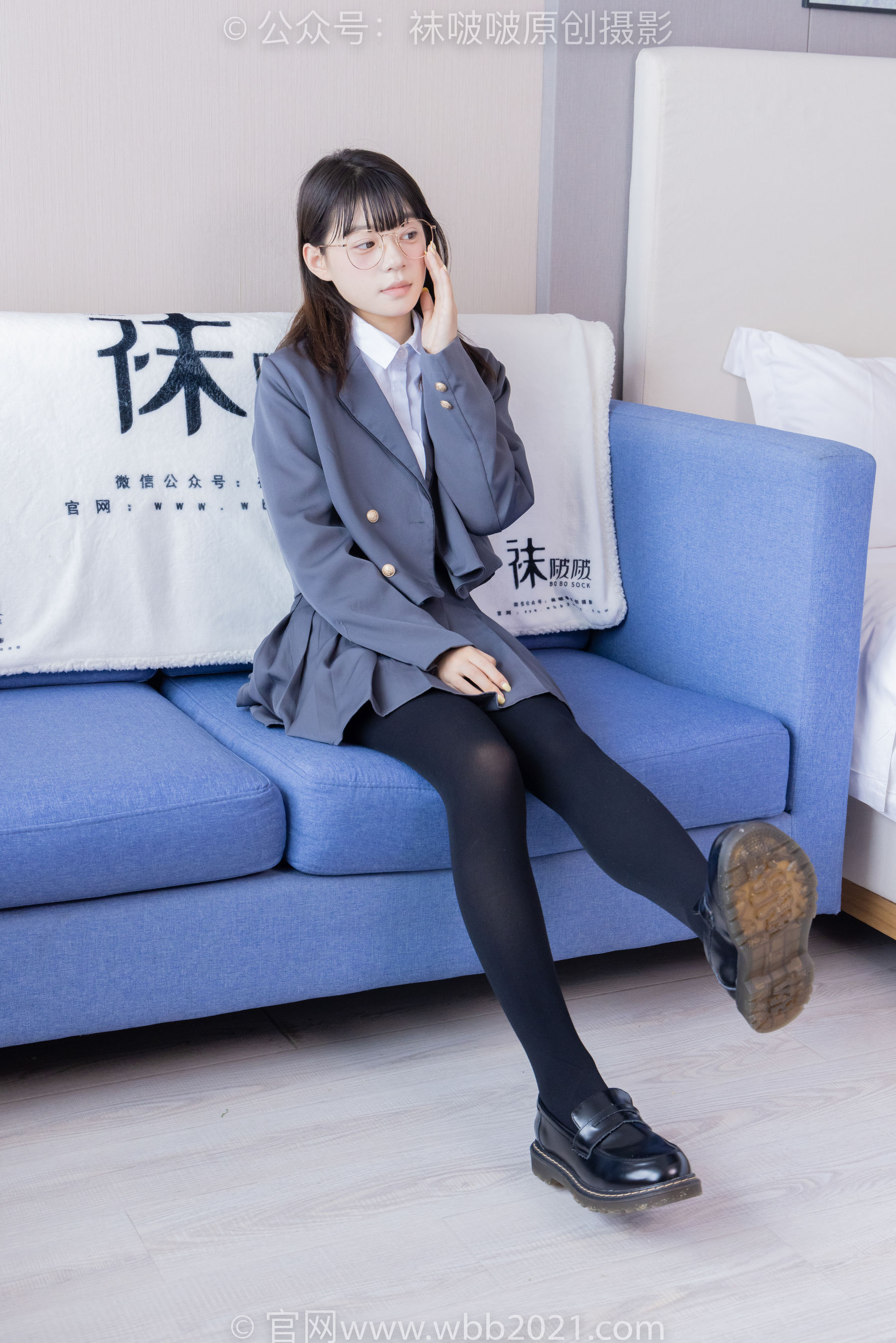 BoBoSocks袜啵啵 No.402 糯米 -皮鞋、厚黑丝、学院jk