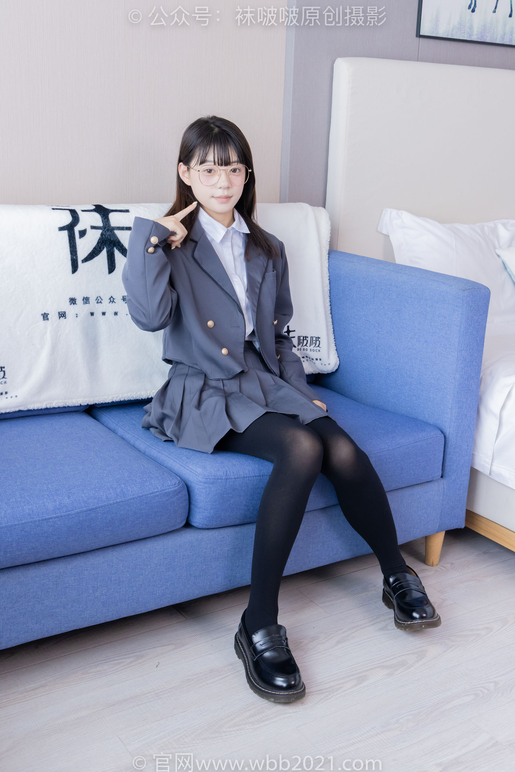 BoBoSocks袜啵啵 No.402 糯米 -皮鞋、厚黑丝、学院jk