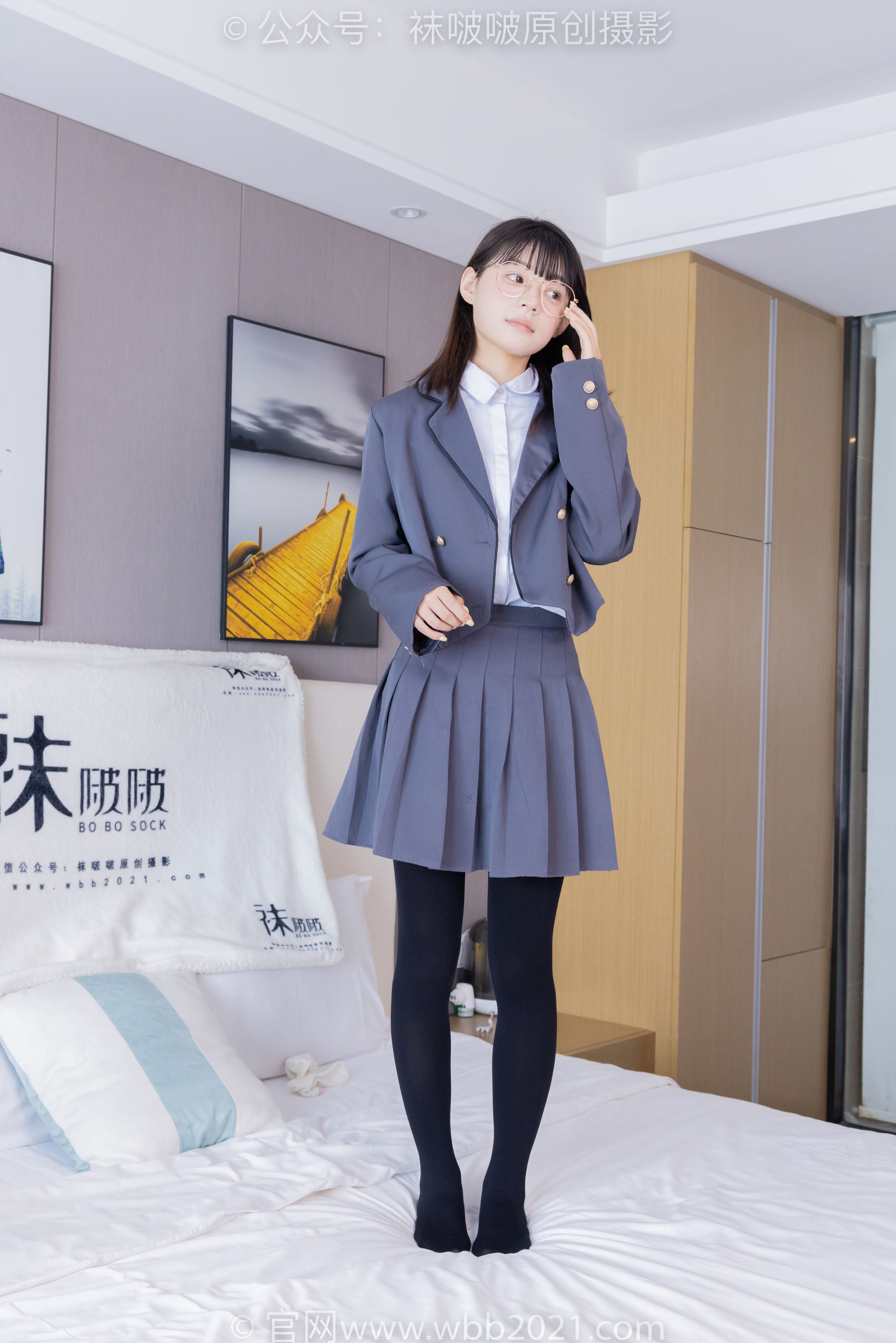 BoBoSocks袜啵啵 No.402 糯米 -皮鞋、厚黑丝、学院jk