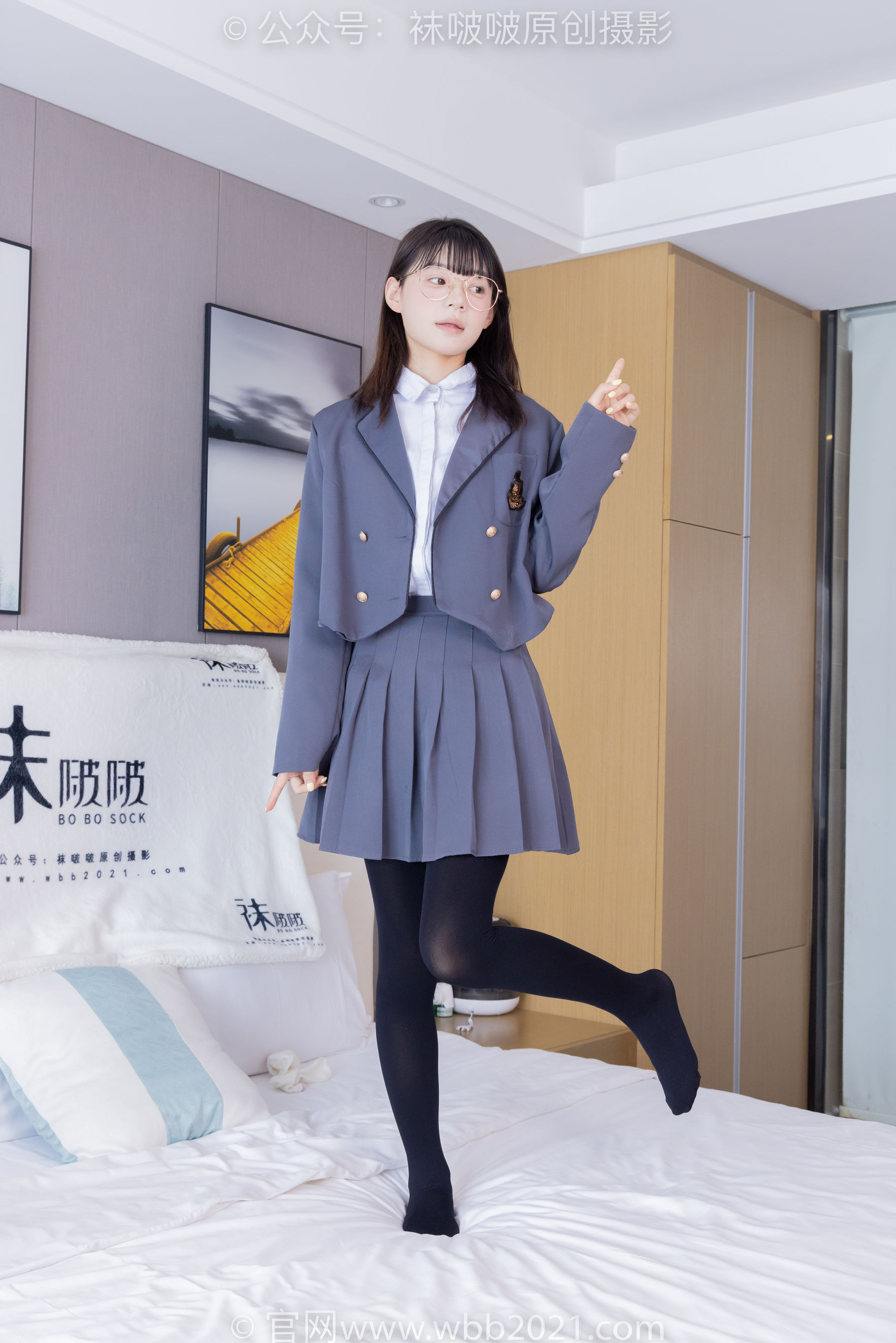 BoBoSocks袜啵啵 No.402 糯米 -皮鞋、厚黑丝、学院jk