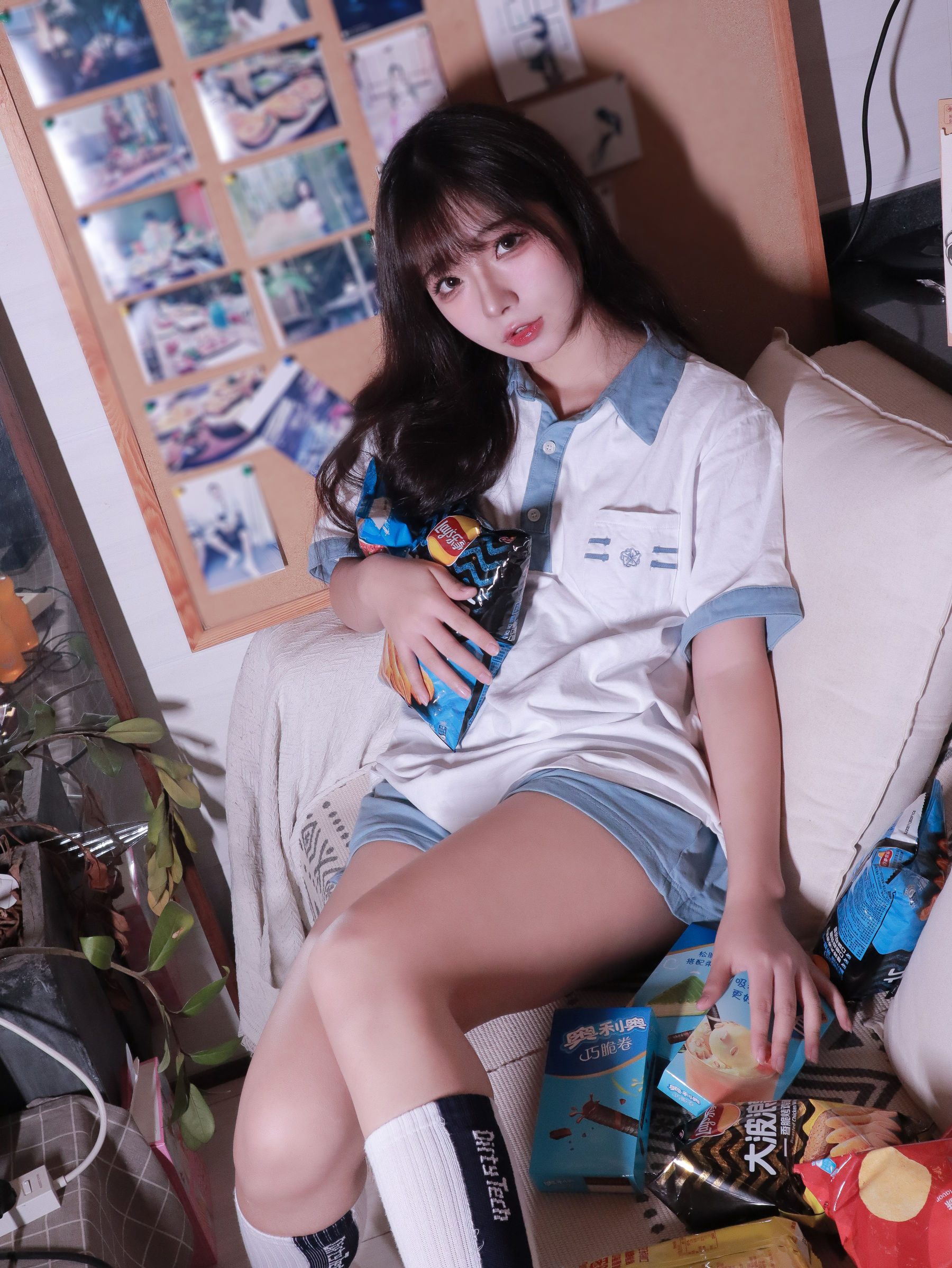 yuuhui玉汇 - 蓝白条少女