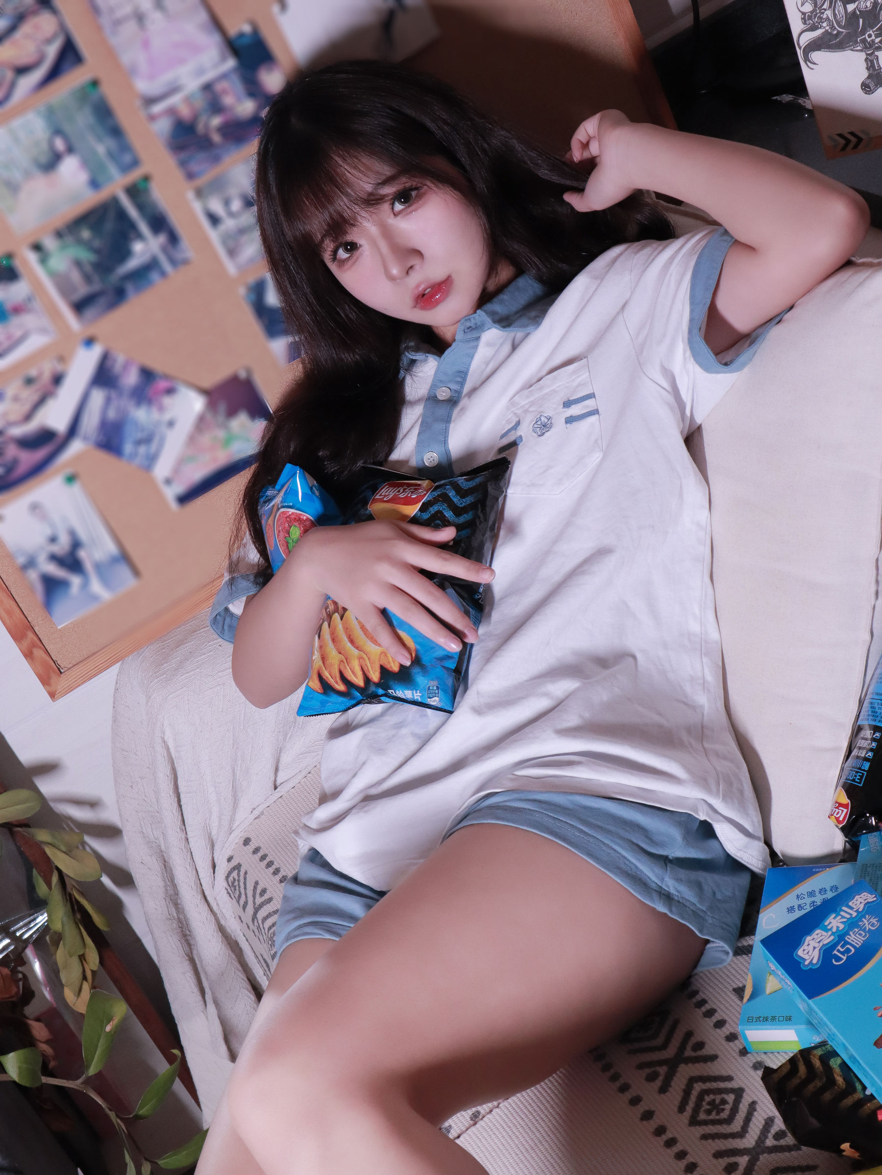 yuuhui玉汇 - 蓝白条少女