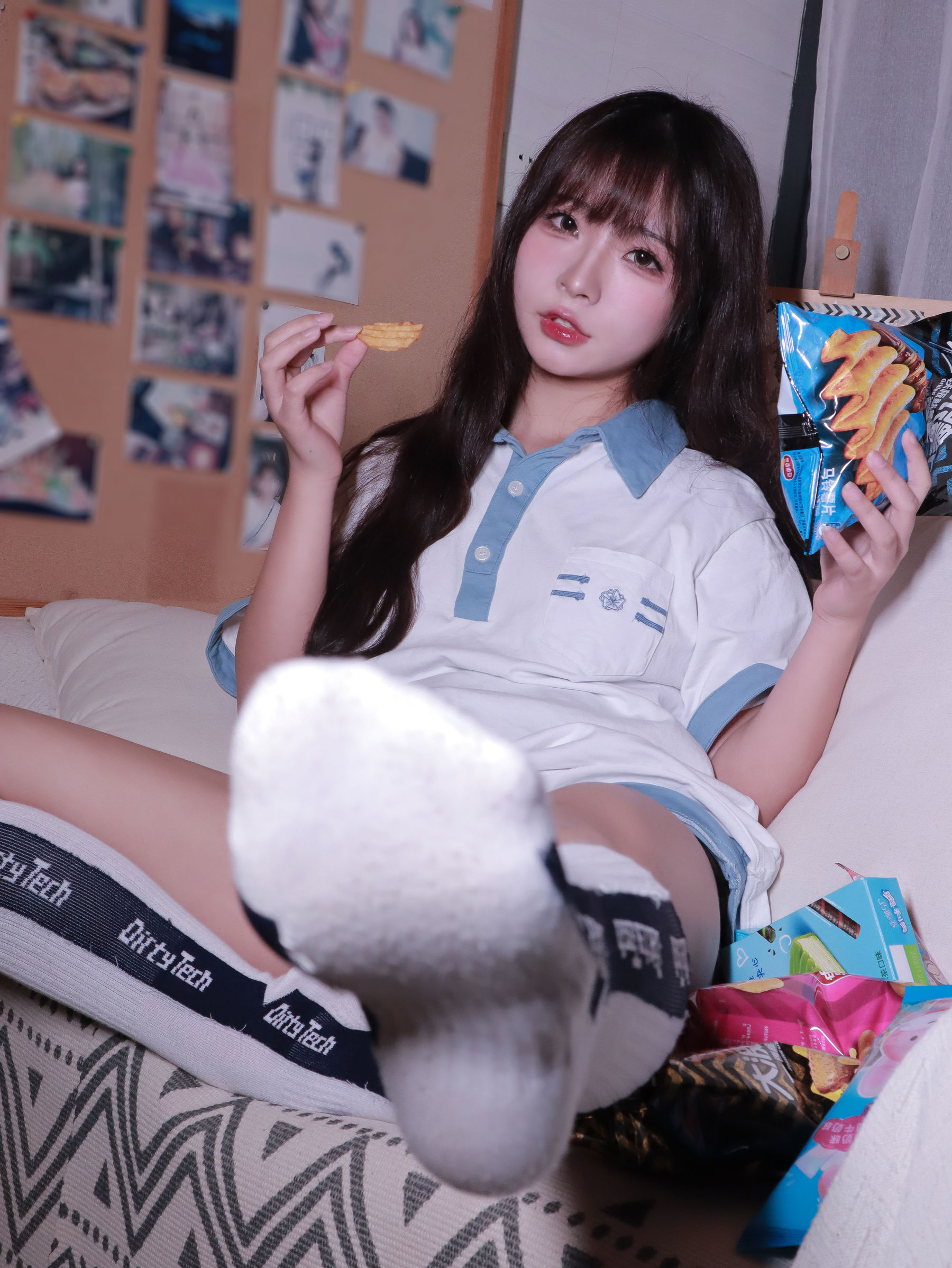 yuuhui玉汇 - 蓝白条少女