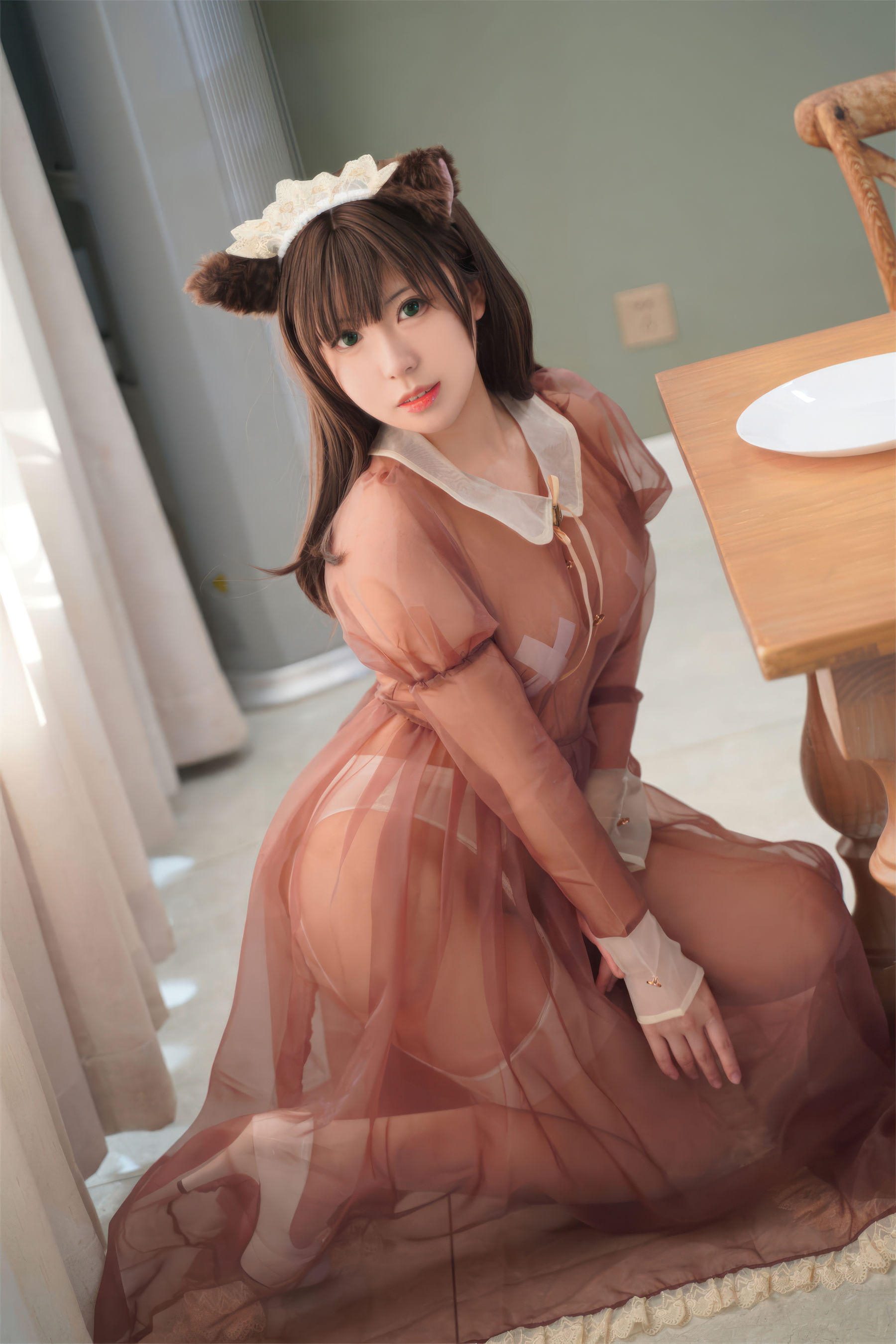 虎森森 - 棕色透明女仆