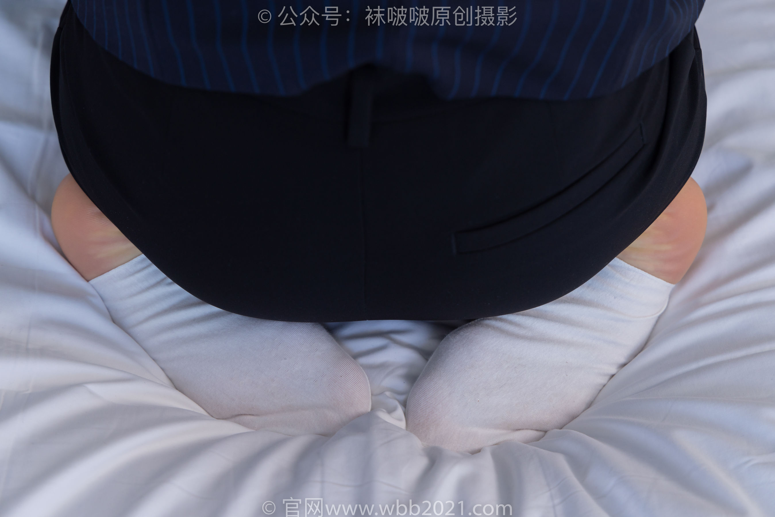 BoBoSocks袜啵啵 No.413 芝士 -高跟鞋、白色吊带船袜、银行制服
